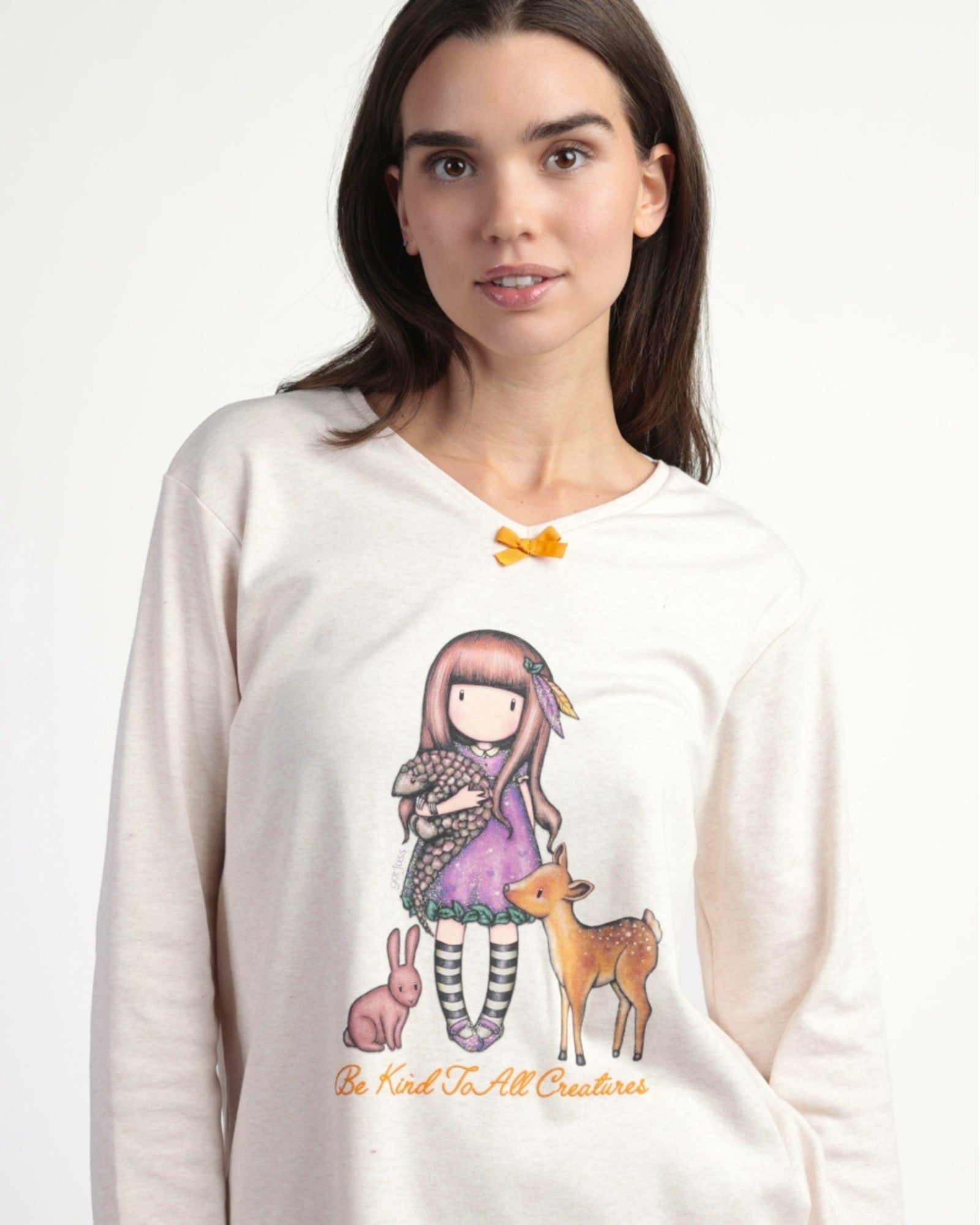 Pigiama donna Gorjuss invernale in caldo cotone di Santoro Art. 62384