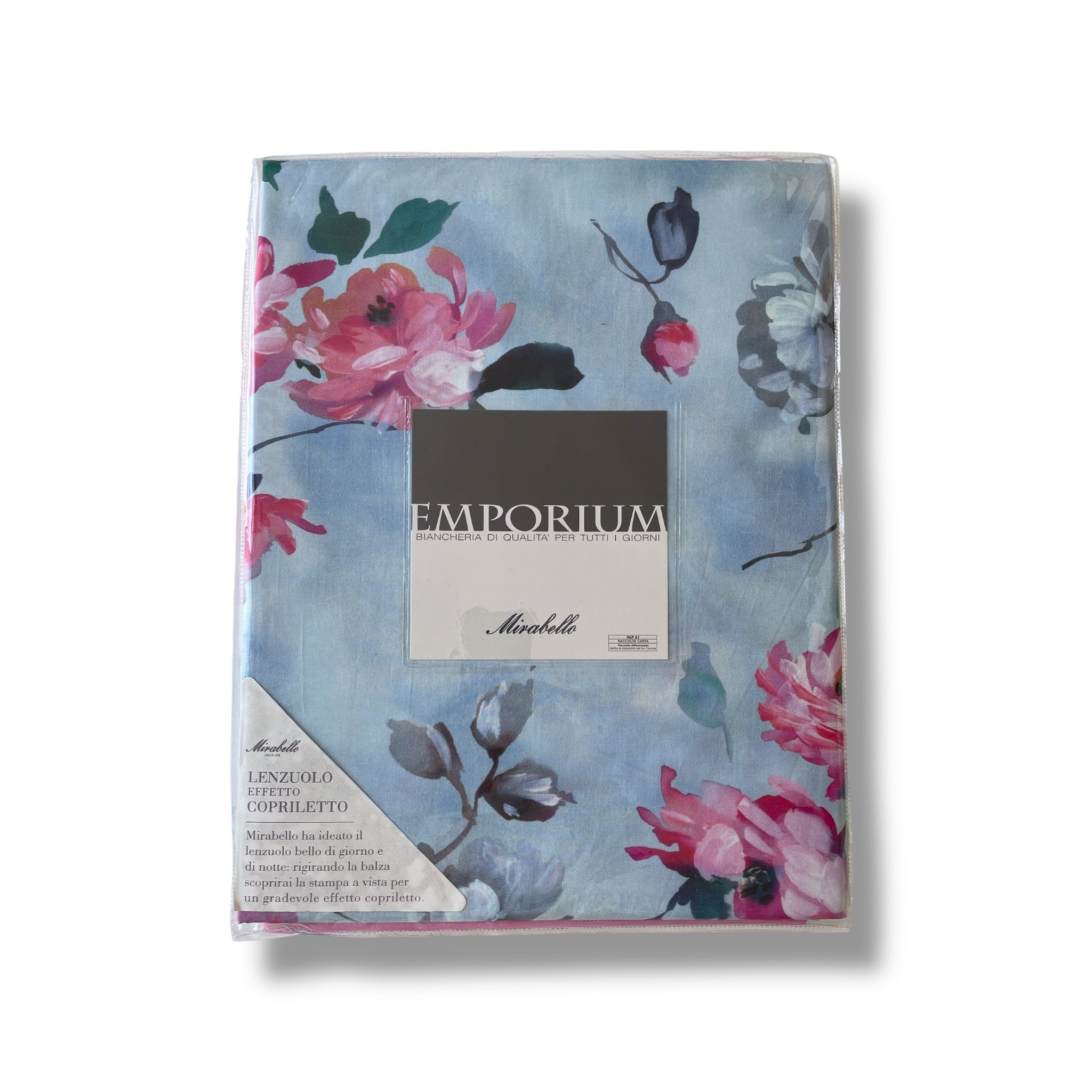Completo Lenzuola Matrimoniali in Cotone Percalle Mirabello Art. Monet