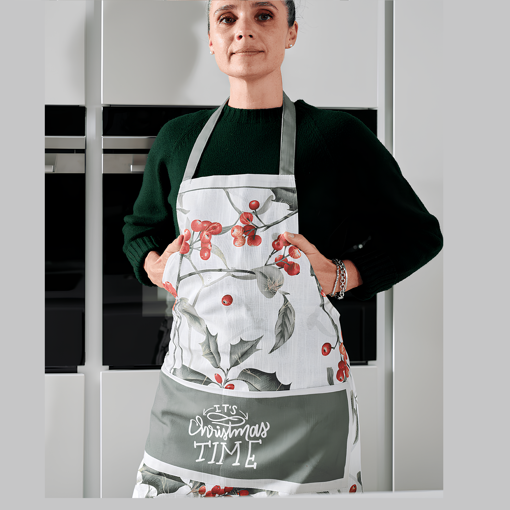 Bassetti kitchen apron in digitally printed cotton Art. Regatta