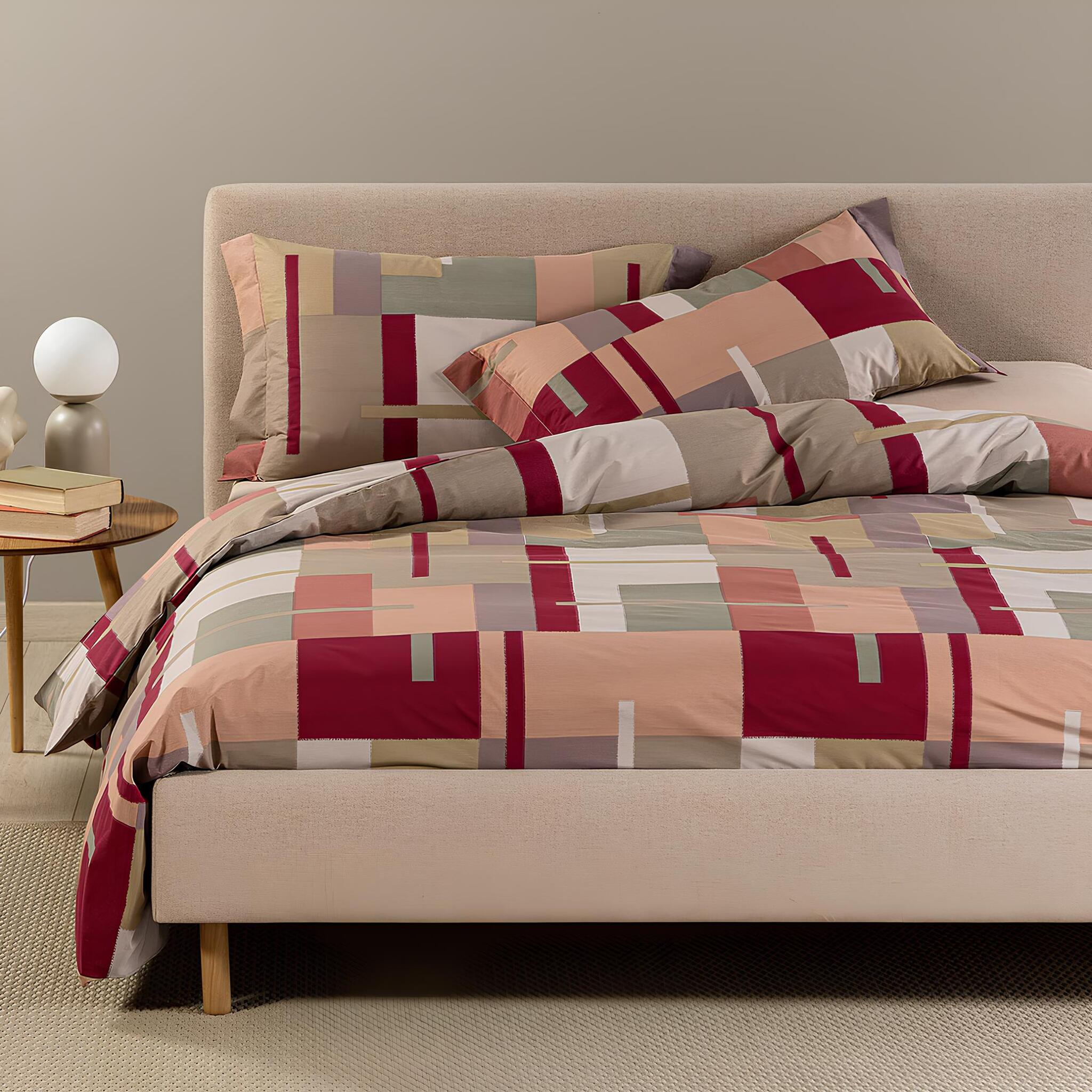 Mirabello double duvet cover set in cotton satin Art. Golden Flowers