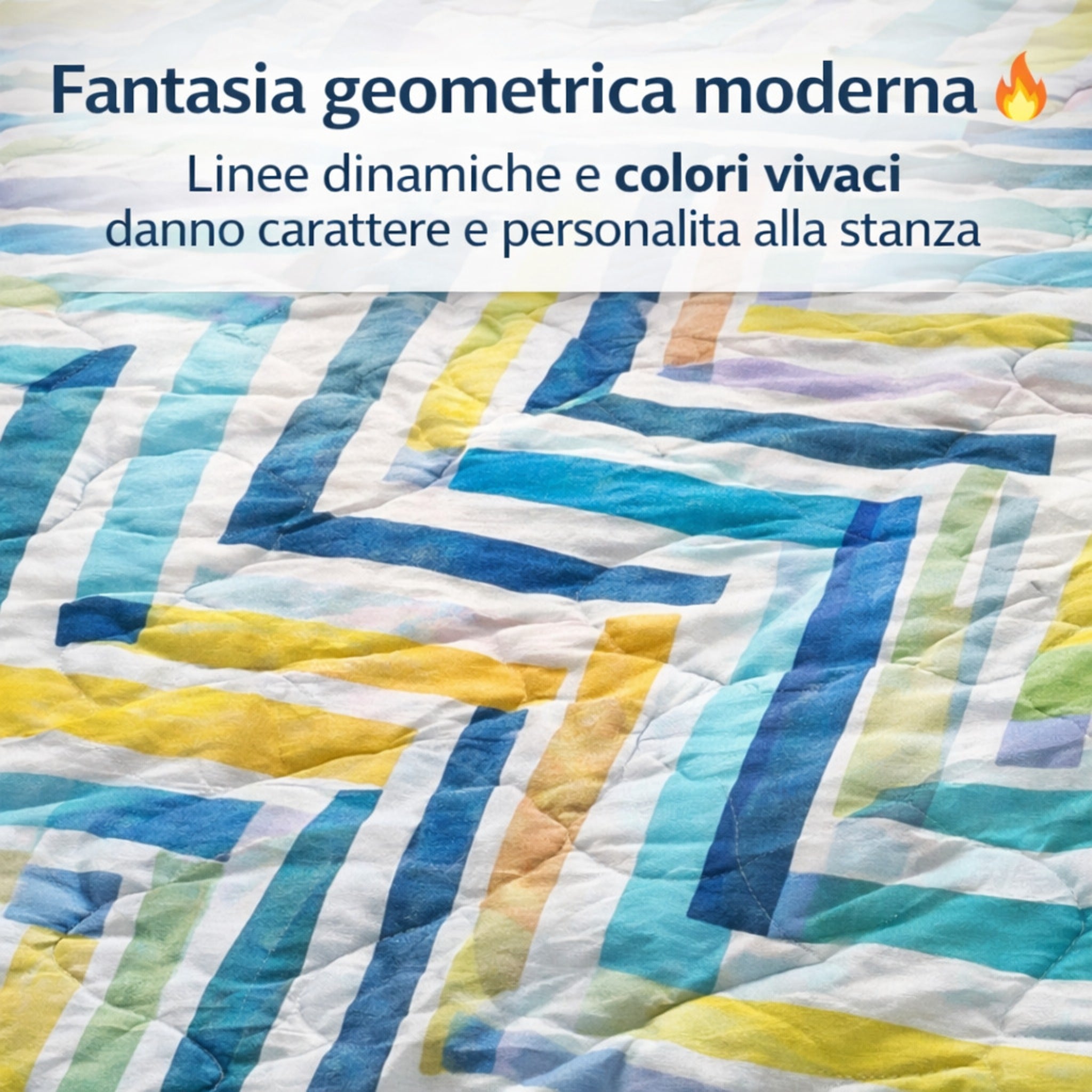 Fantasia geometrica moderna copriletto colorato