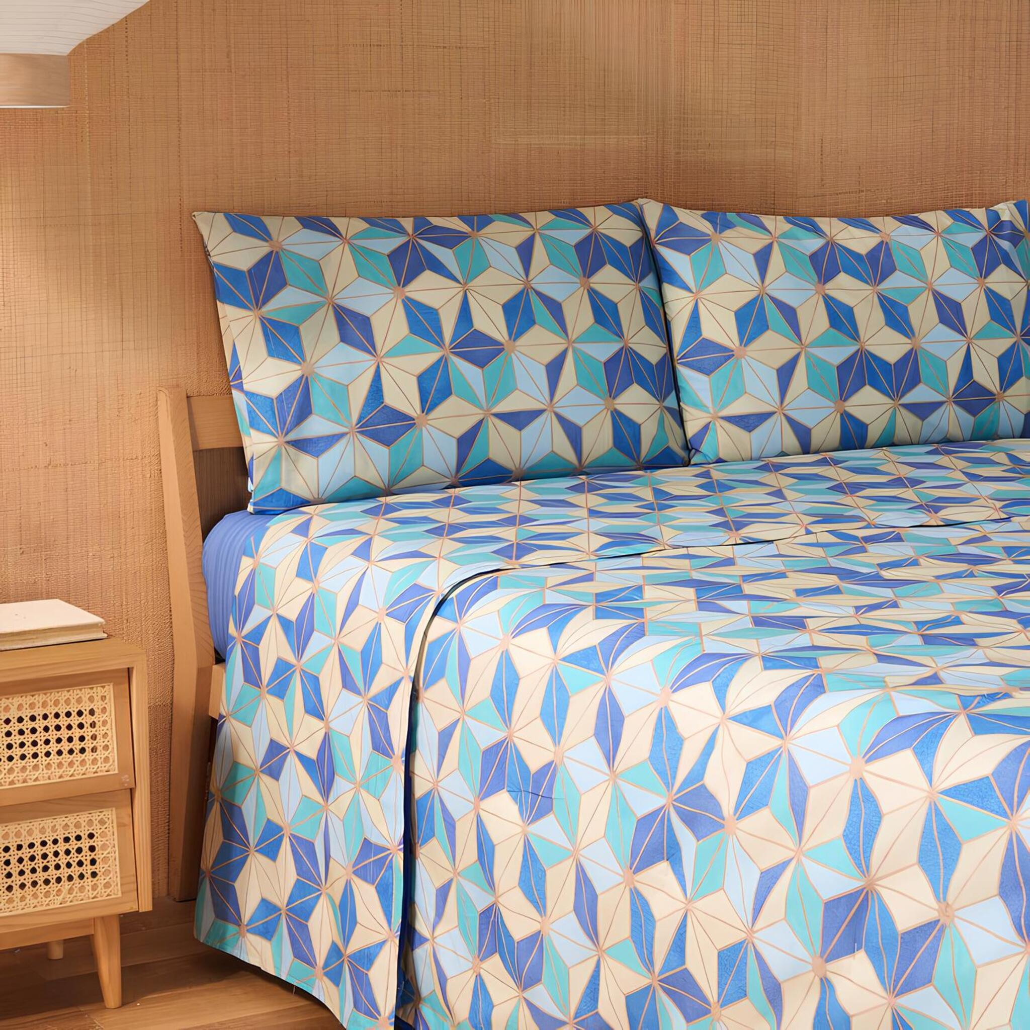 Bassetti Two-Tone Double Sheet Set in Art Double Cotton