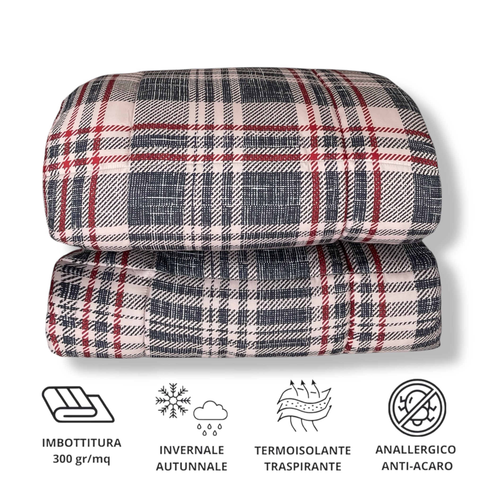 Trapunta Matrimoniale Fancy Home in microfibra Art. Corvara Tartan