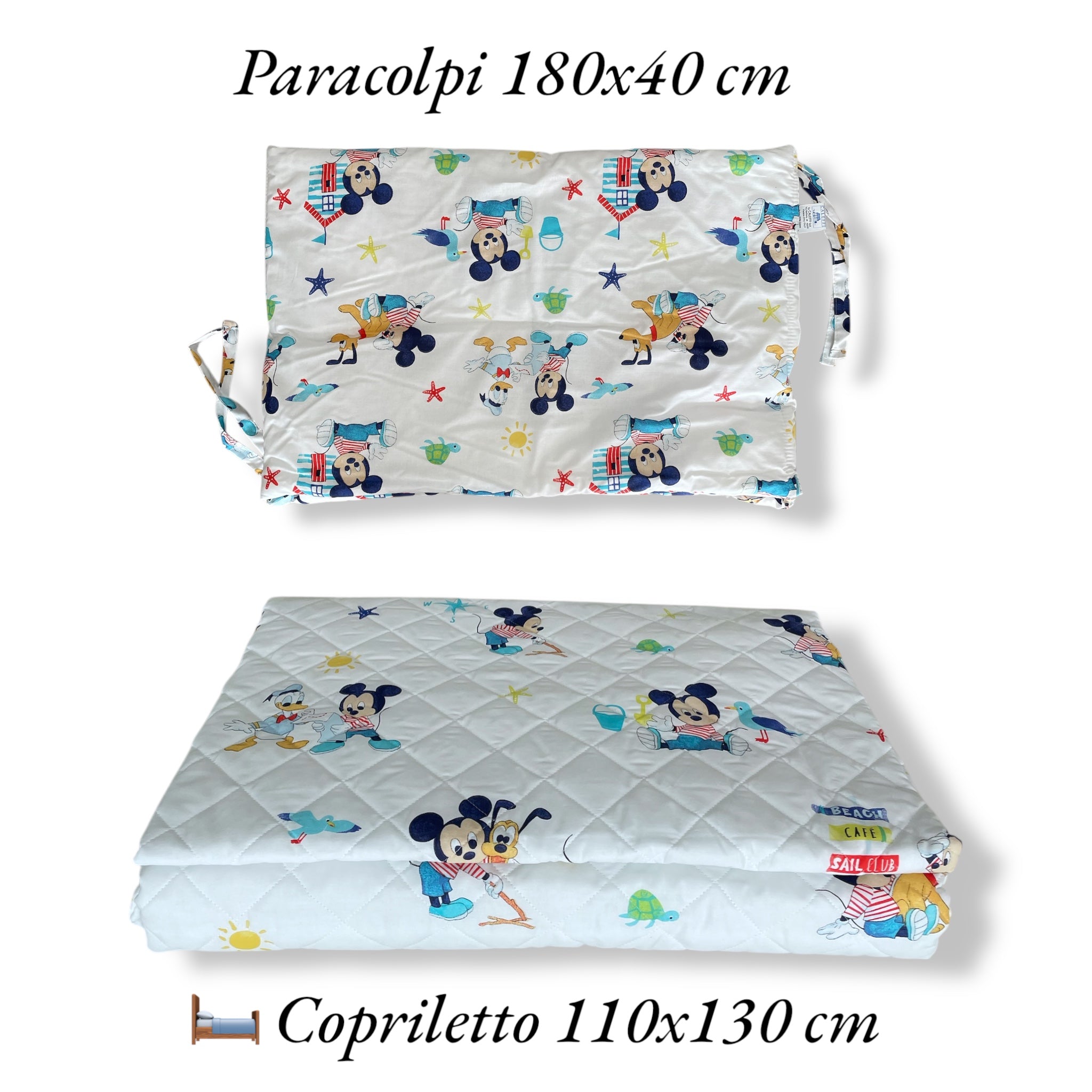 Copriletto Trapuntato Caleffi Con Paracolpi per culla/letto con sbarre Baby Mickey