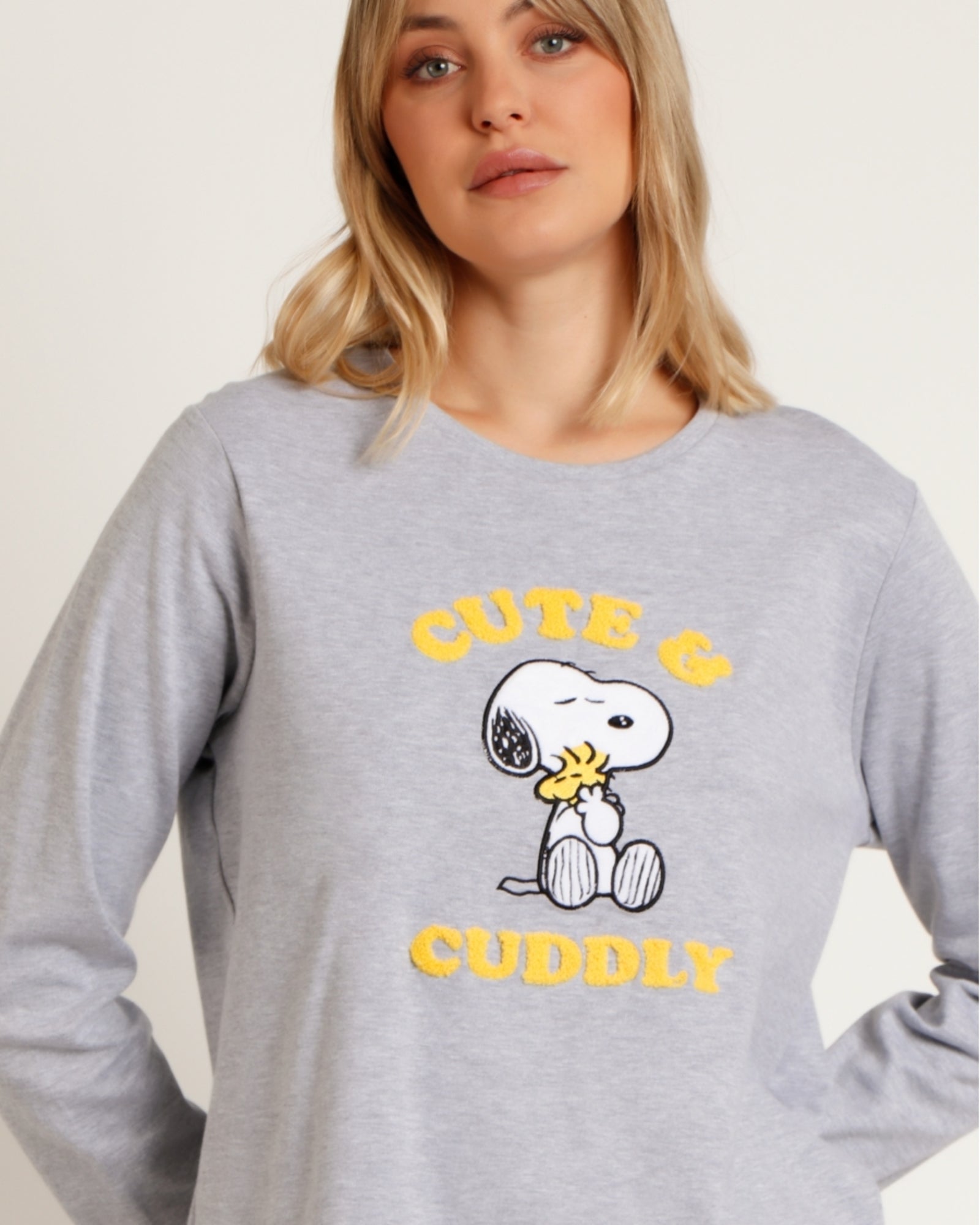 Pigiama Donna Invernale Snoopy in cotone interlock di Admas Art. 62444
