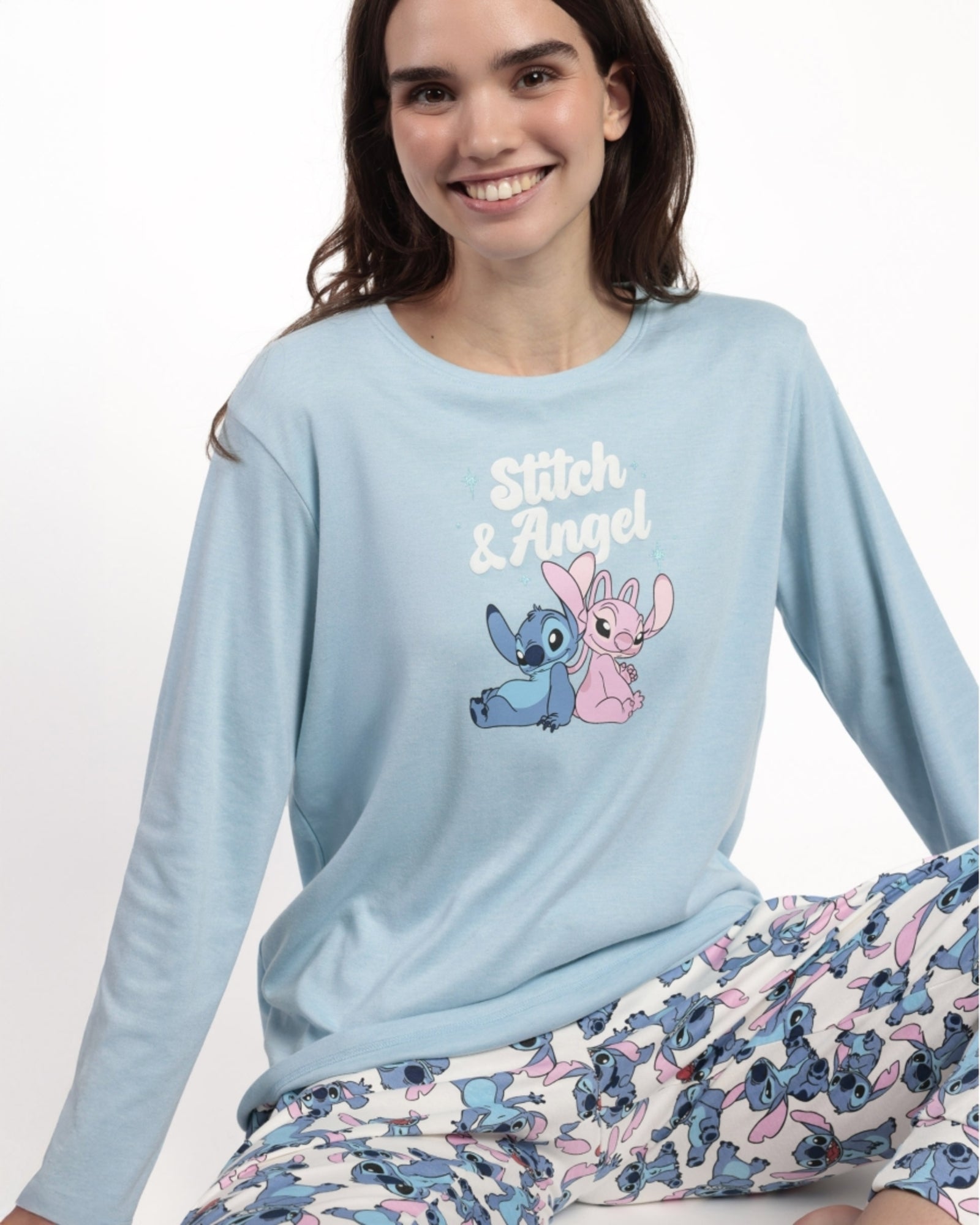 Pigiama donna invernale Disney Stitch & Angel Art. 63322