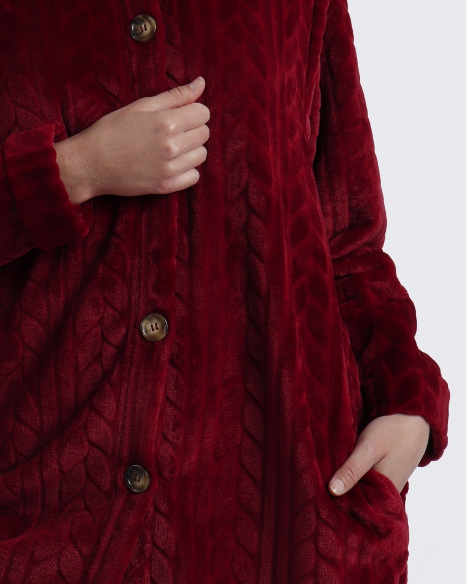Vestaglia donna invernale in coral fleece con bottoni Admas Art. 67041