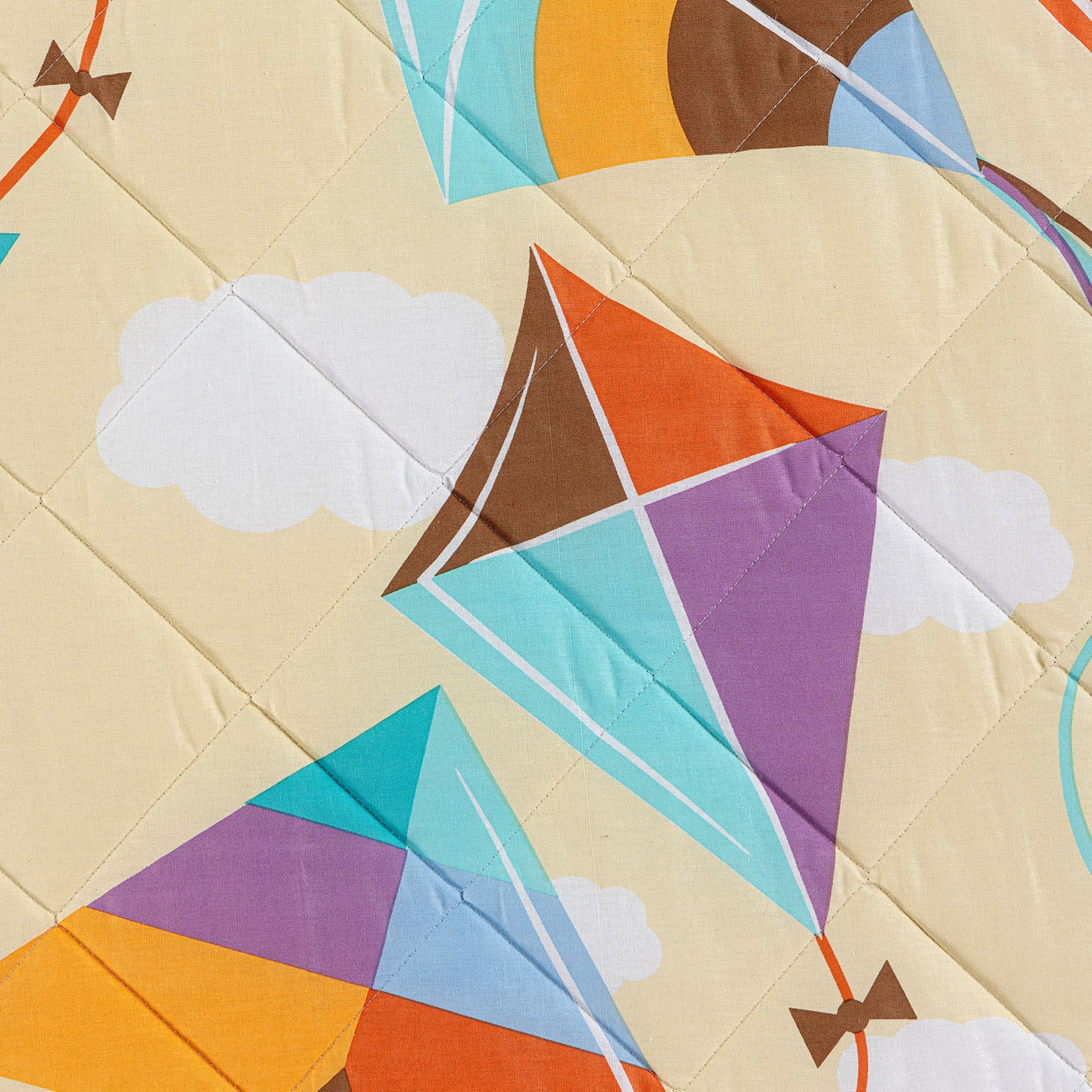 Copriletto Trapuntato Caleffi in cotone per letto singolo Art. Aquiloni