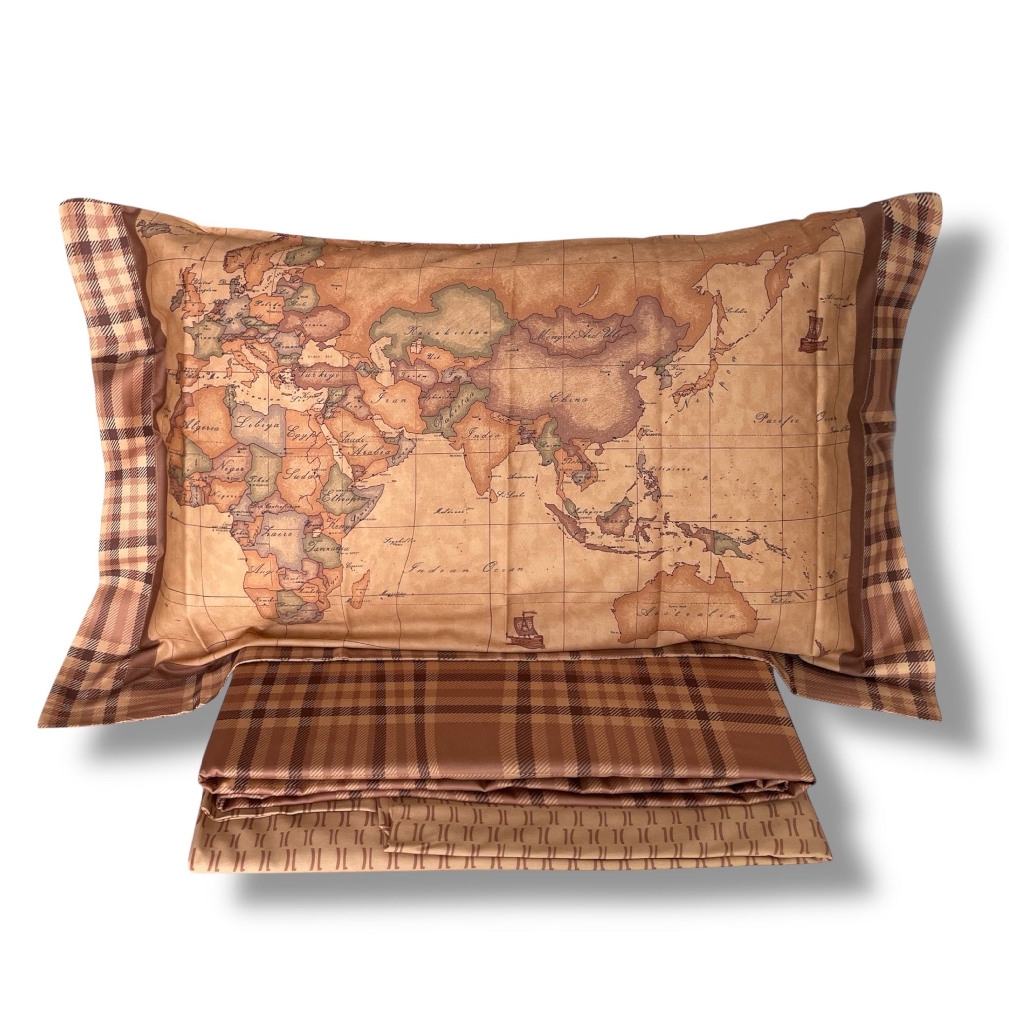 Mirabello double duvet cover set in cotton satin Art. Golden Flowers