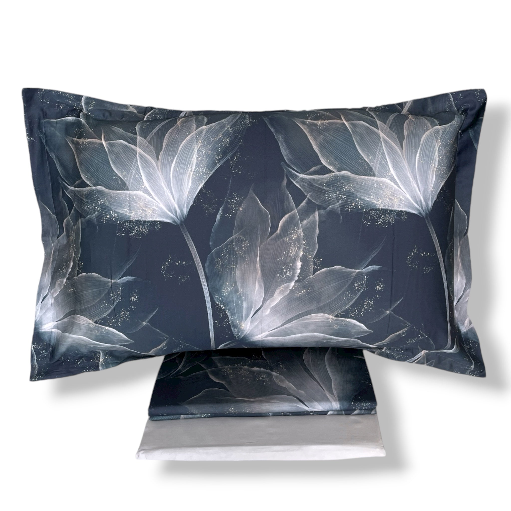 Mirabello double duvet cover set in cotton satin Art. Golden Flowers