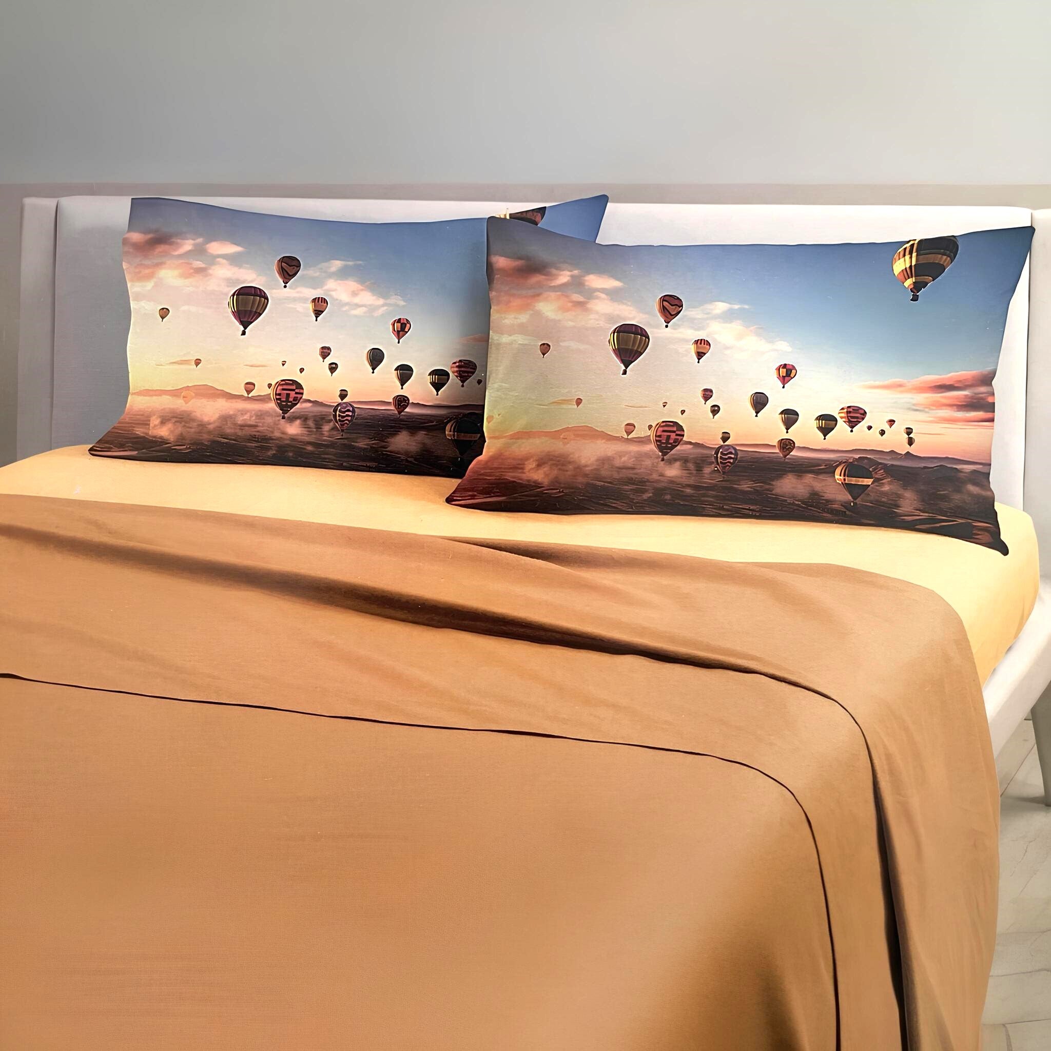 Completo Lenzuola Letto Singolo di Caleffi in Cotone Art. Mongolfiere