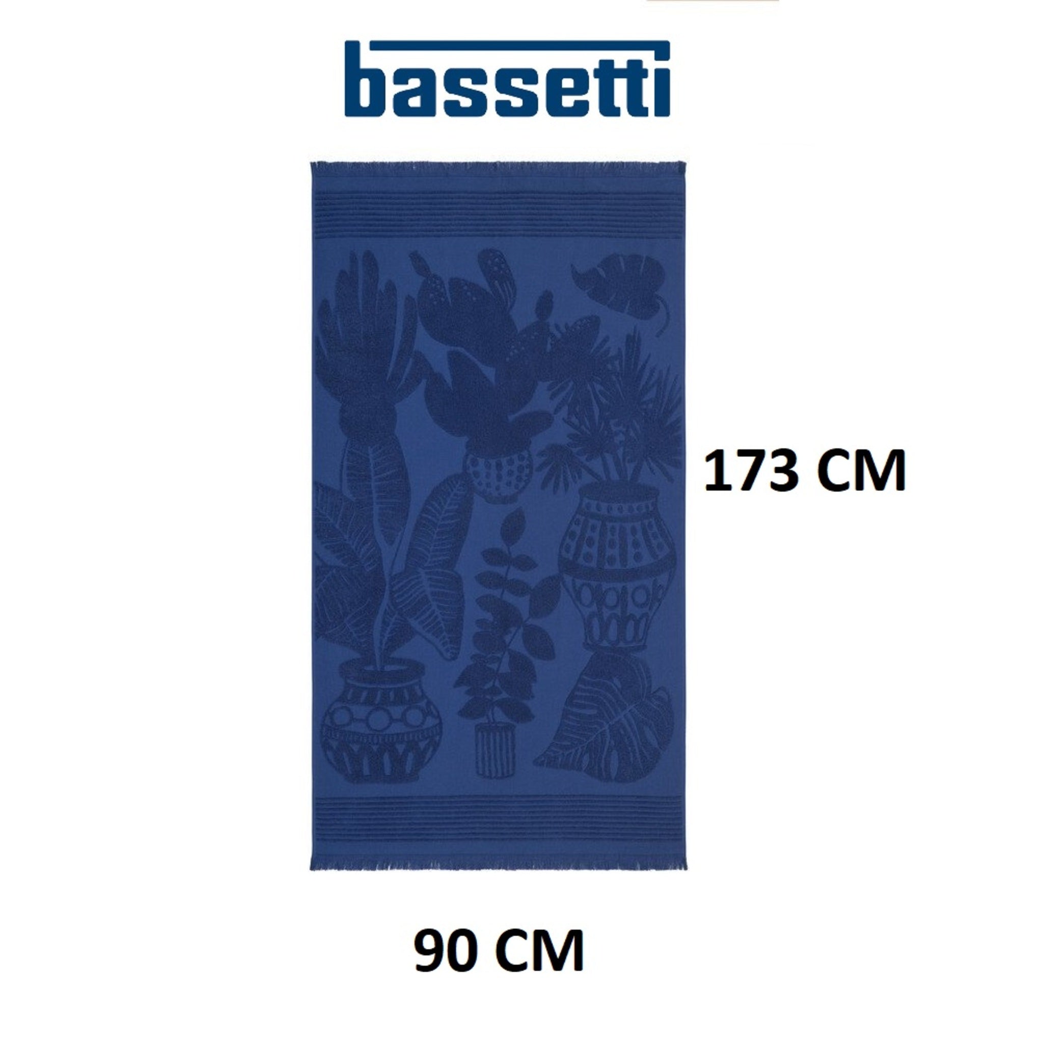 Bassetti beach towel in cotton terry with fringes 90x173cm Art. Castelluccio