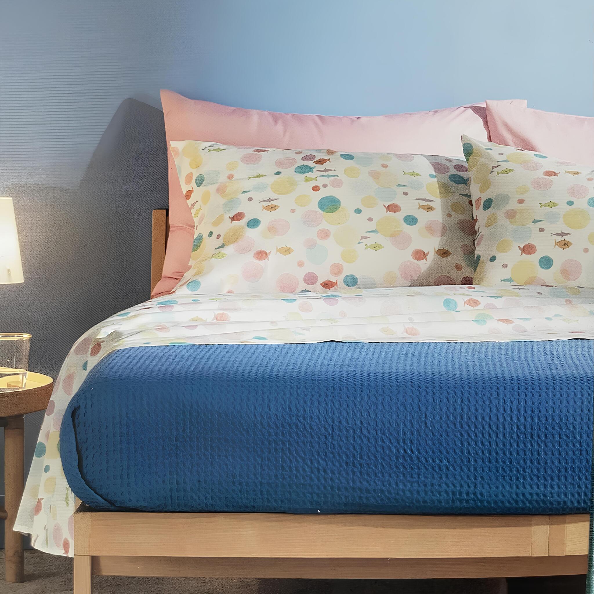 Completo Lenzuola Letto Singolo Bassetti in Cotone Bubble 2 Federe