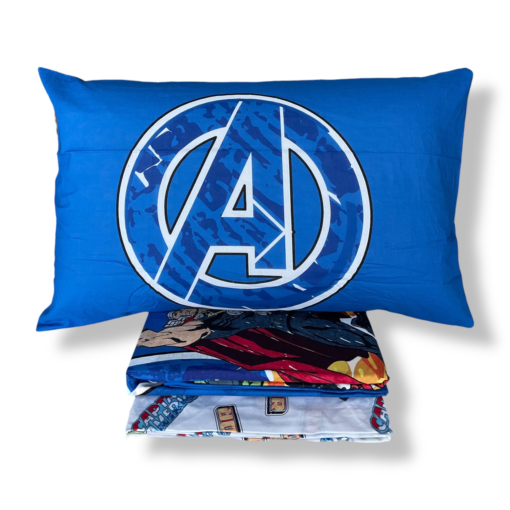 Completo copripiumino per Letto Singolo in cotone di Caleffi Avengers Fire