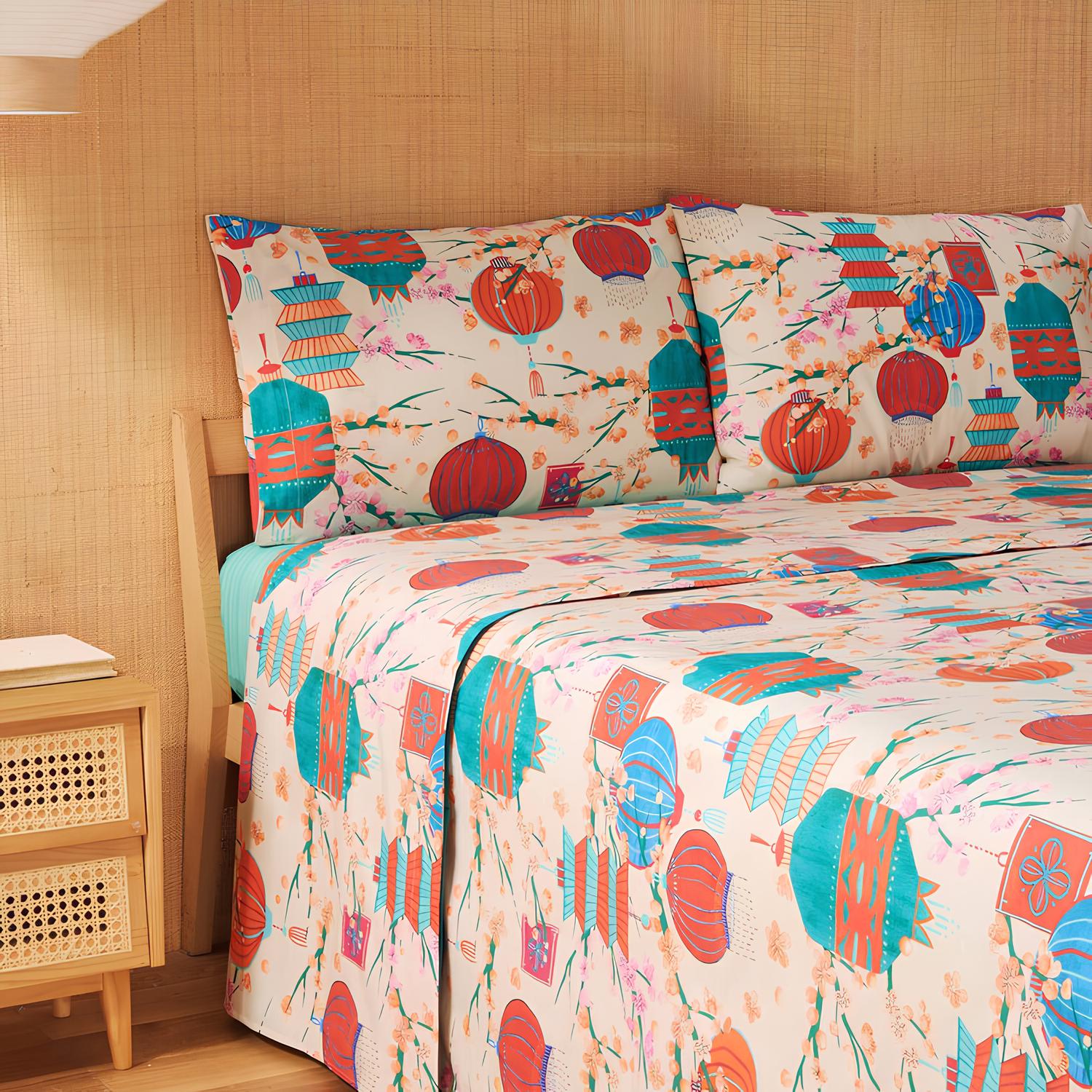 Bassetti Two-Tone Double Sheet Set in Art Double Cotton