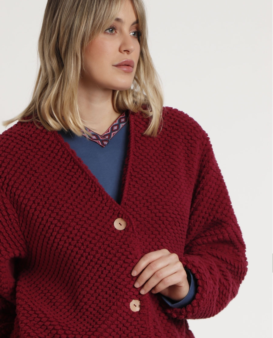 Vestaglia donna invernale in coral con bottoni Admas Art. 67129