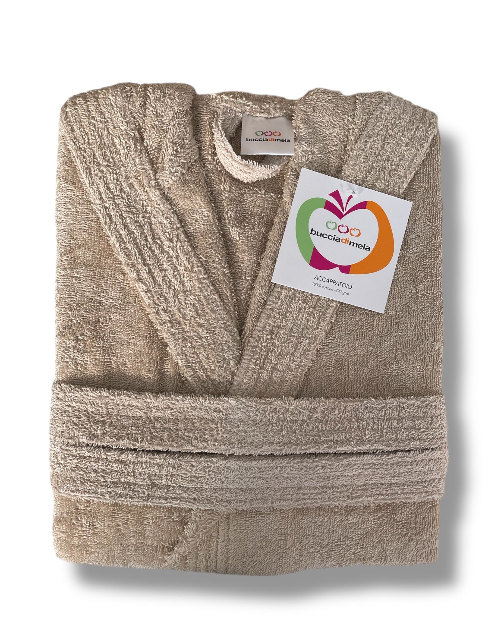 Accappatoio Adulto Buccia di Mela in spugna 100% Cotone Beige