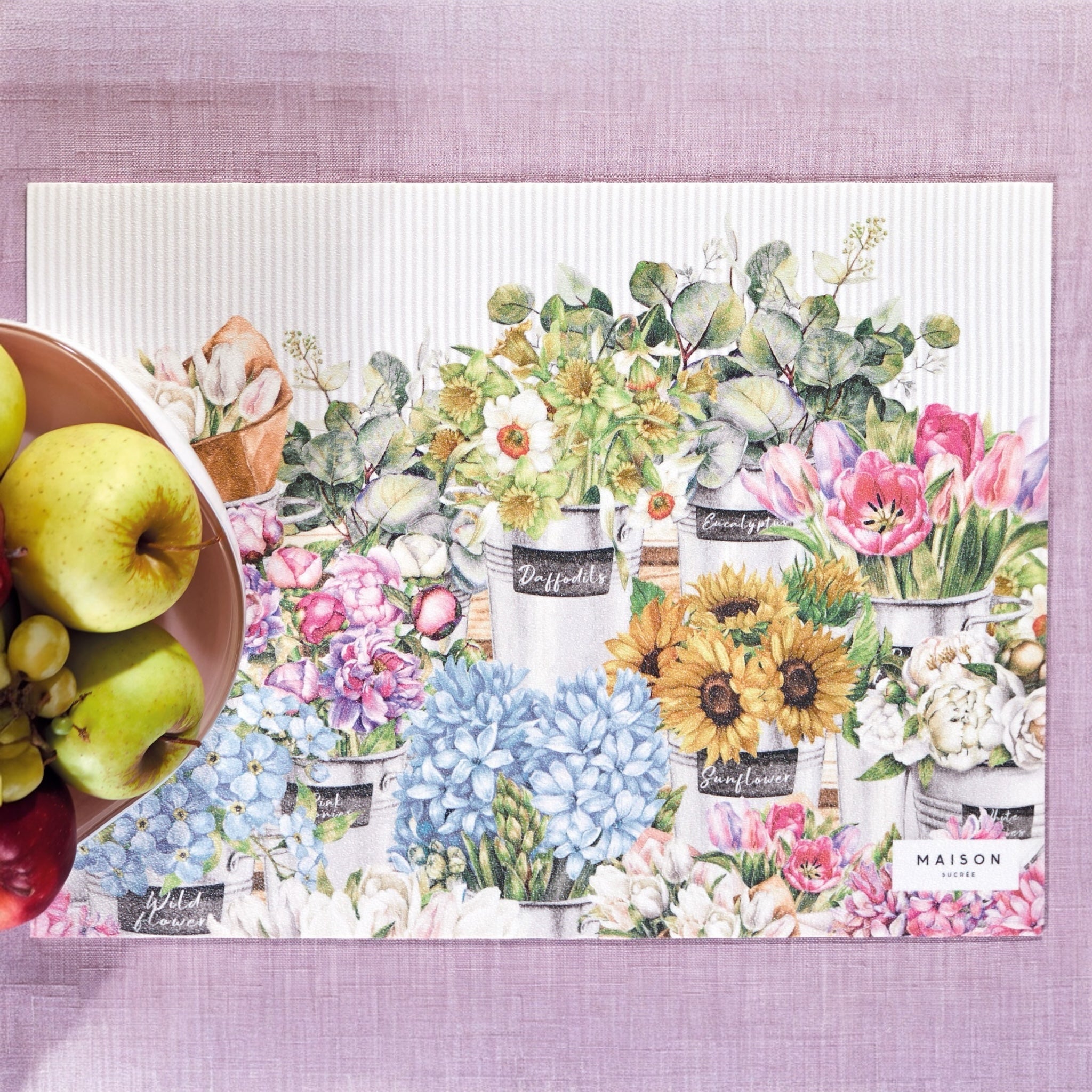 Tovagliette Americane antimacchia di Maison Sucrée in pvc 33x45 cm Fioriture