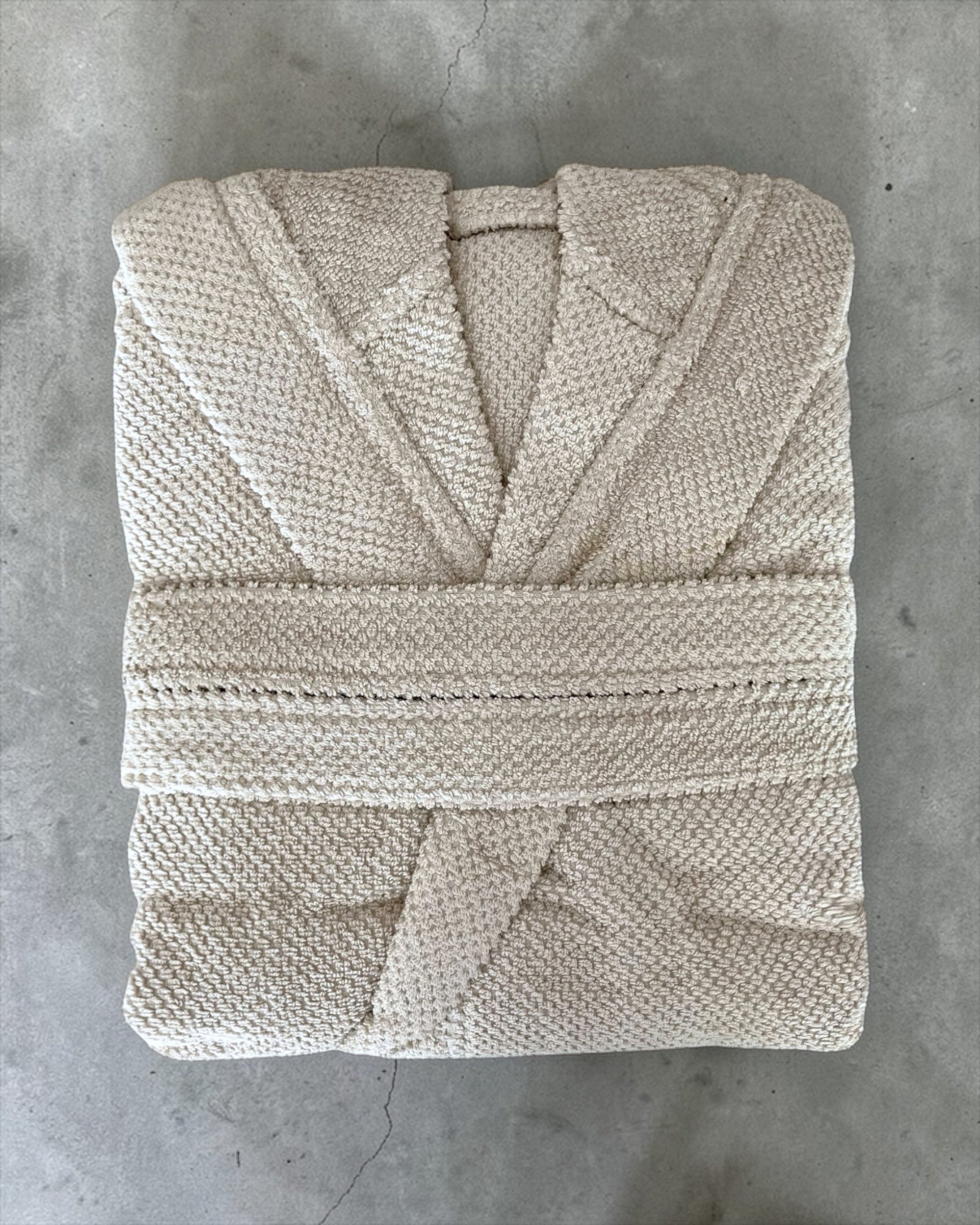 Accappatoio avorio Rebecca Home Giulia piegato in spugna jacquard 100% cotone