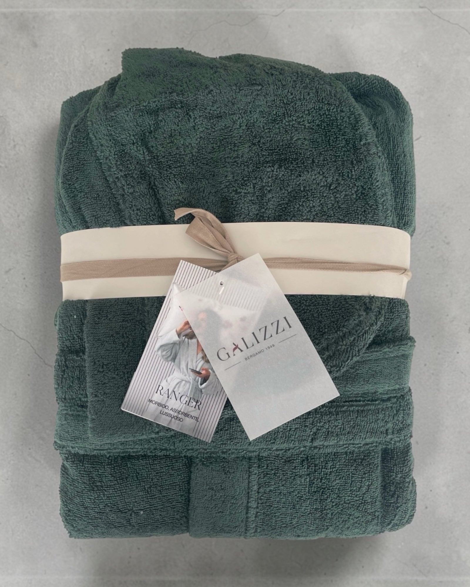 Accappatoio Galizzi verde bosco confezione elegante