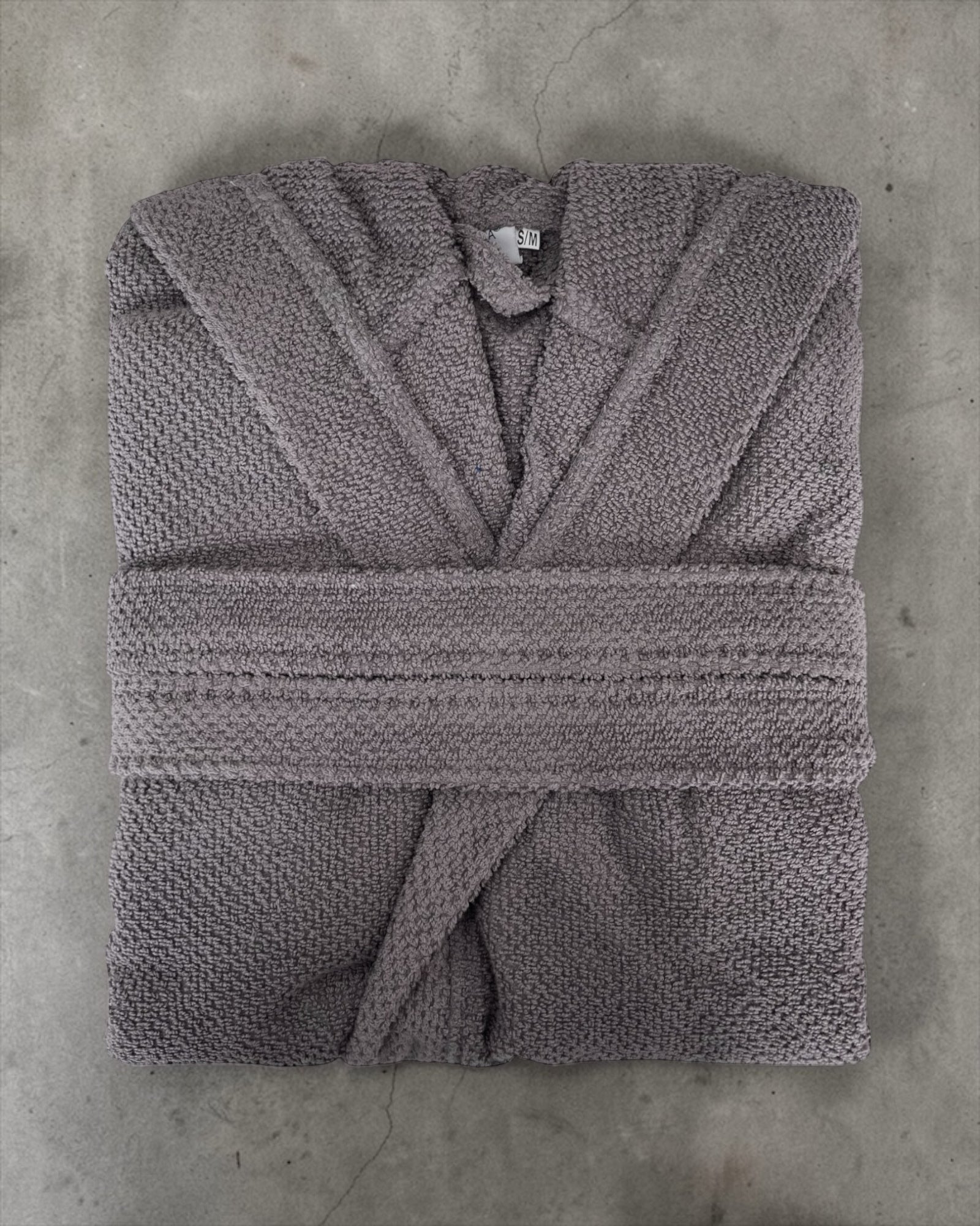 Accappatoio grigio Rebecca Home Giulia piegato in spugna jacquard 100% cotone