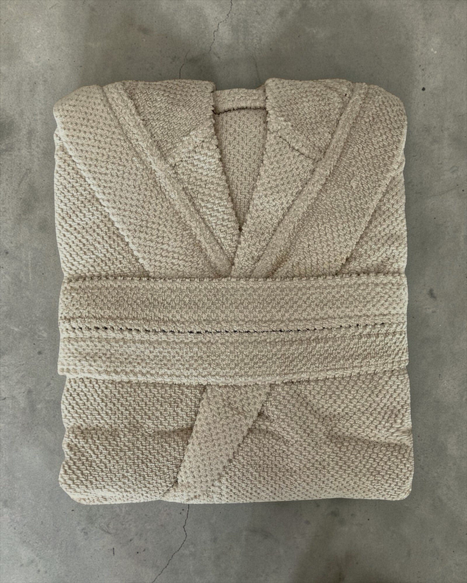 Accappatoio sabbia Rebecca Home Giulia piegato in spugna jacquard 100% cotone