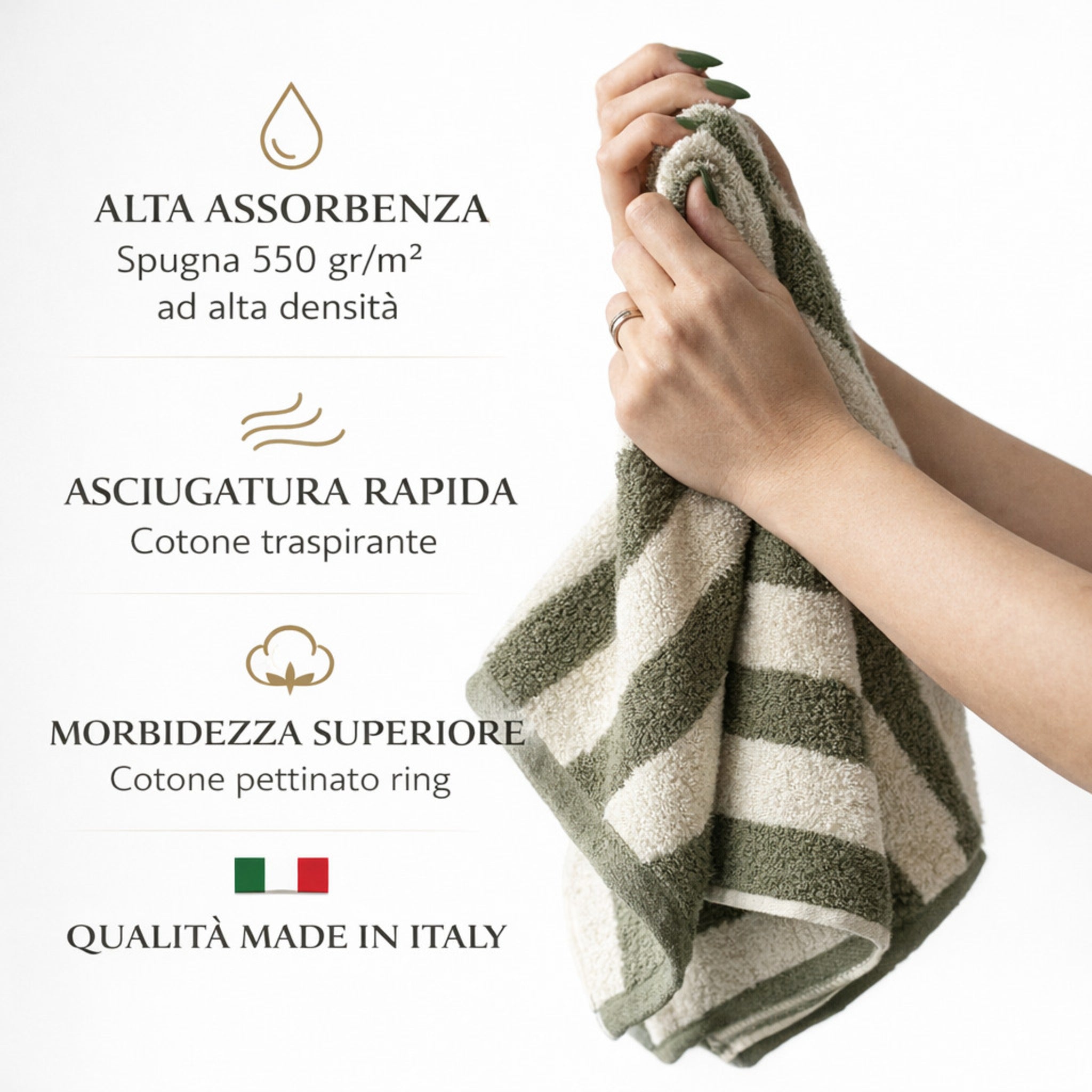 Dettaglio trama jacquard asciugamani cotone tinto filo