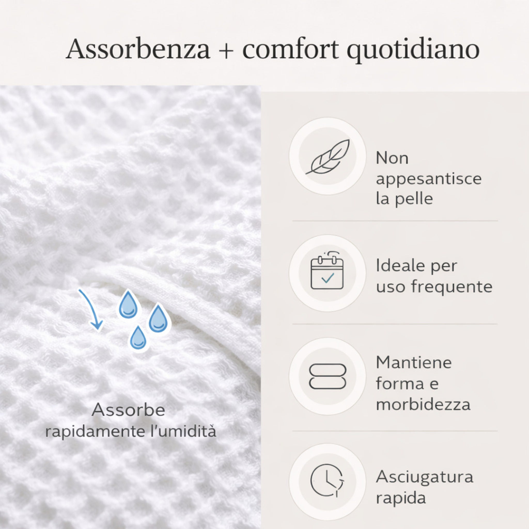 Asciugamani alta assorbenza asciugatura rapida nido d’ape