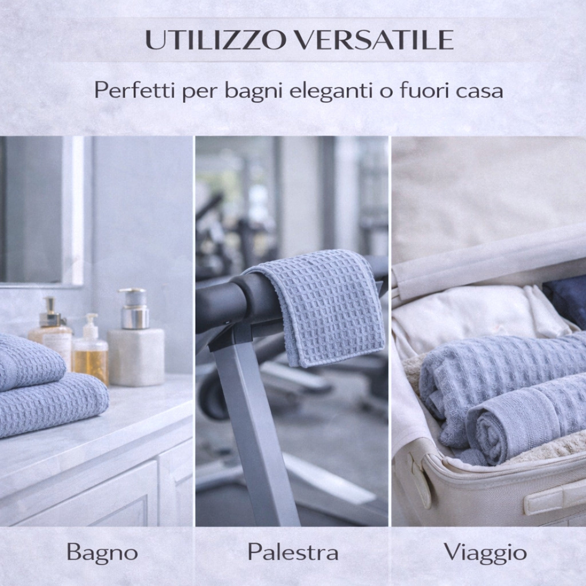 Asciugamani cotone ideali per casa palestra e viaggio