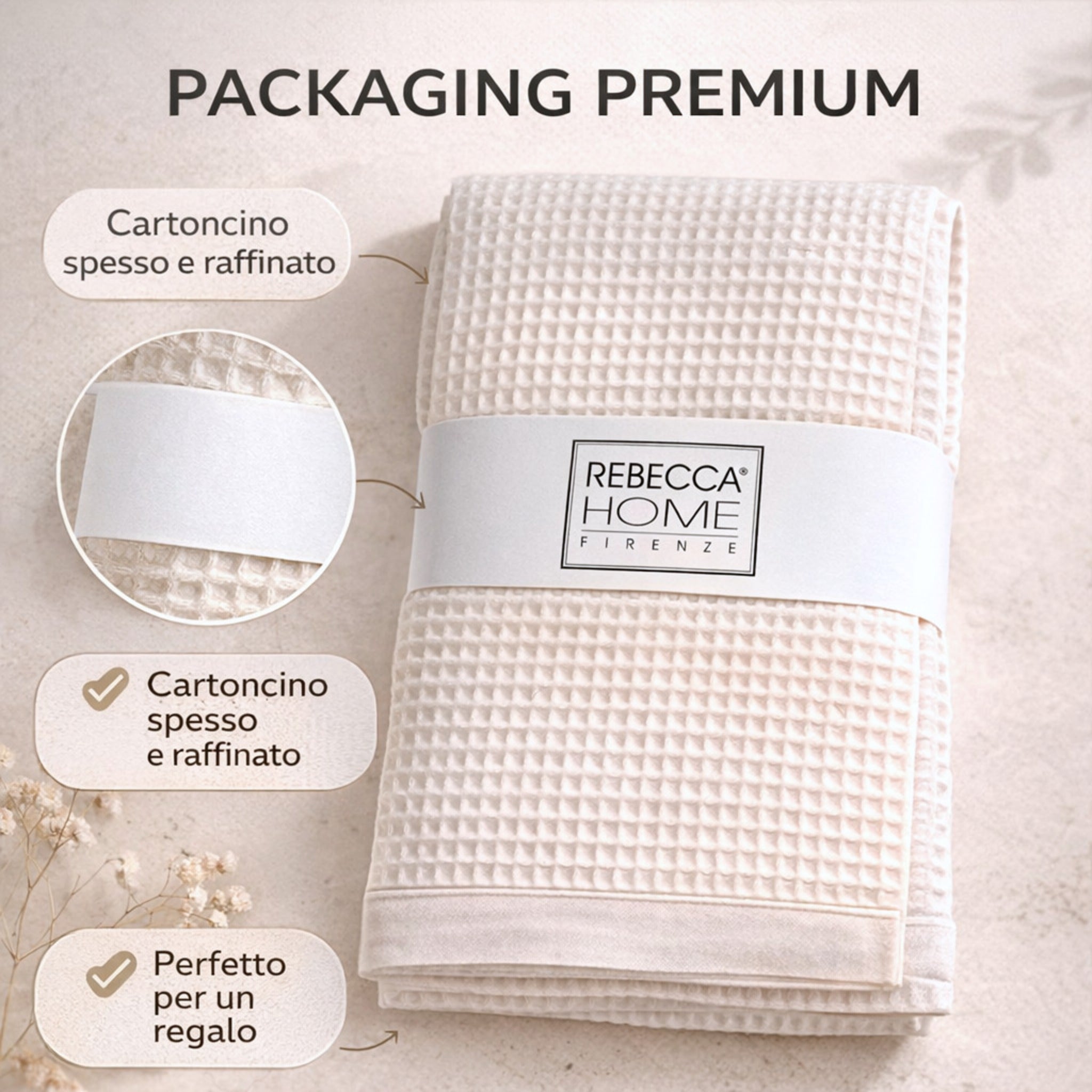 Set asciugamani Rebecca Home confezione elegante ideale regalo