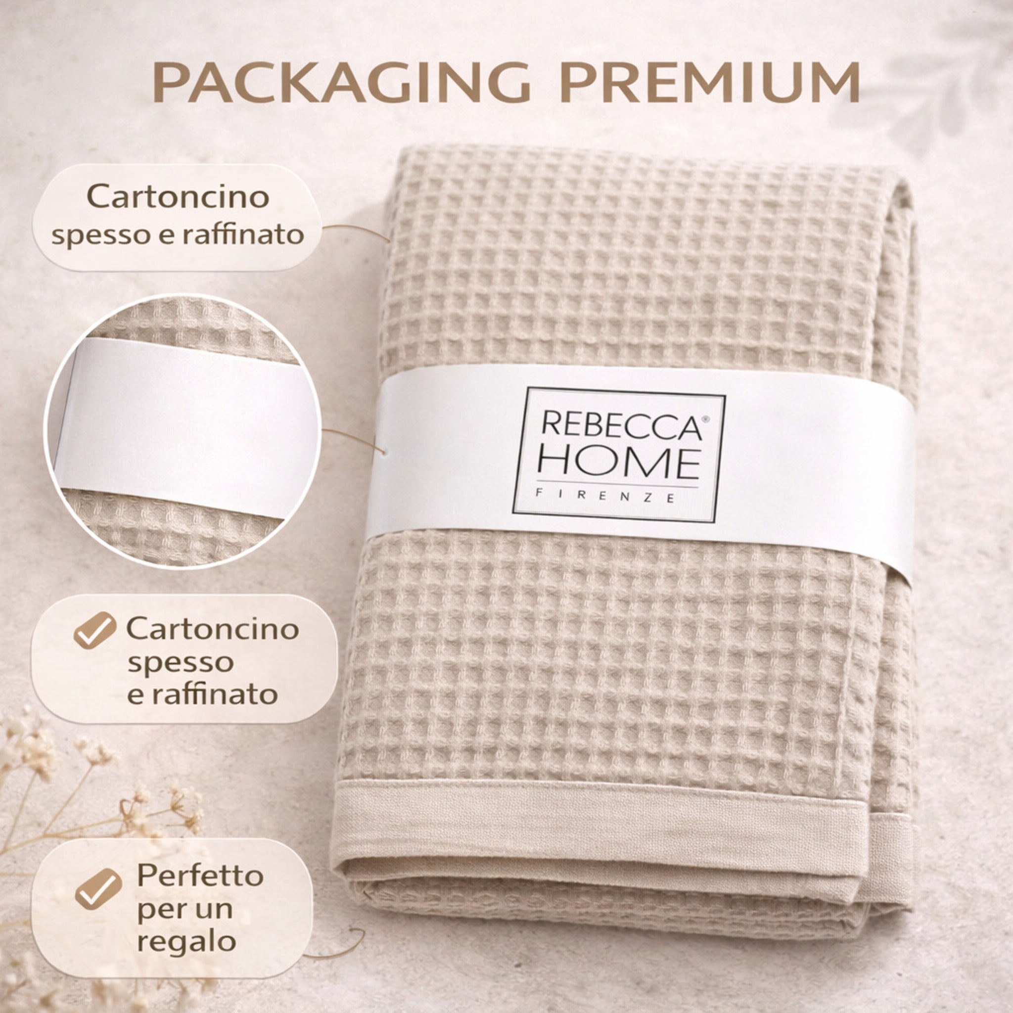 Set asciugamani Rebecca Home confezione elegante ideale regalo