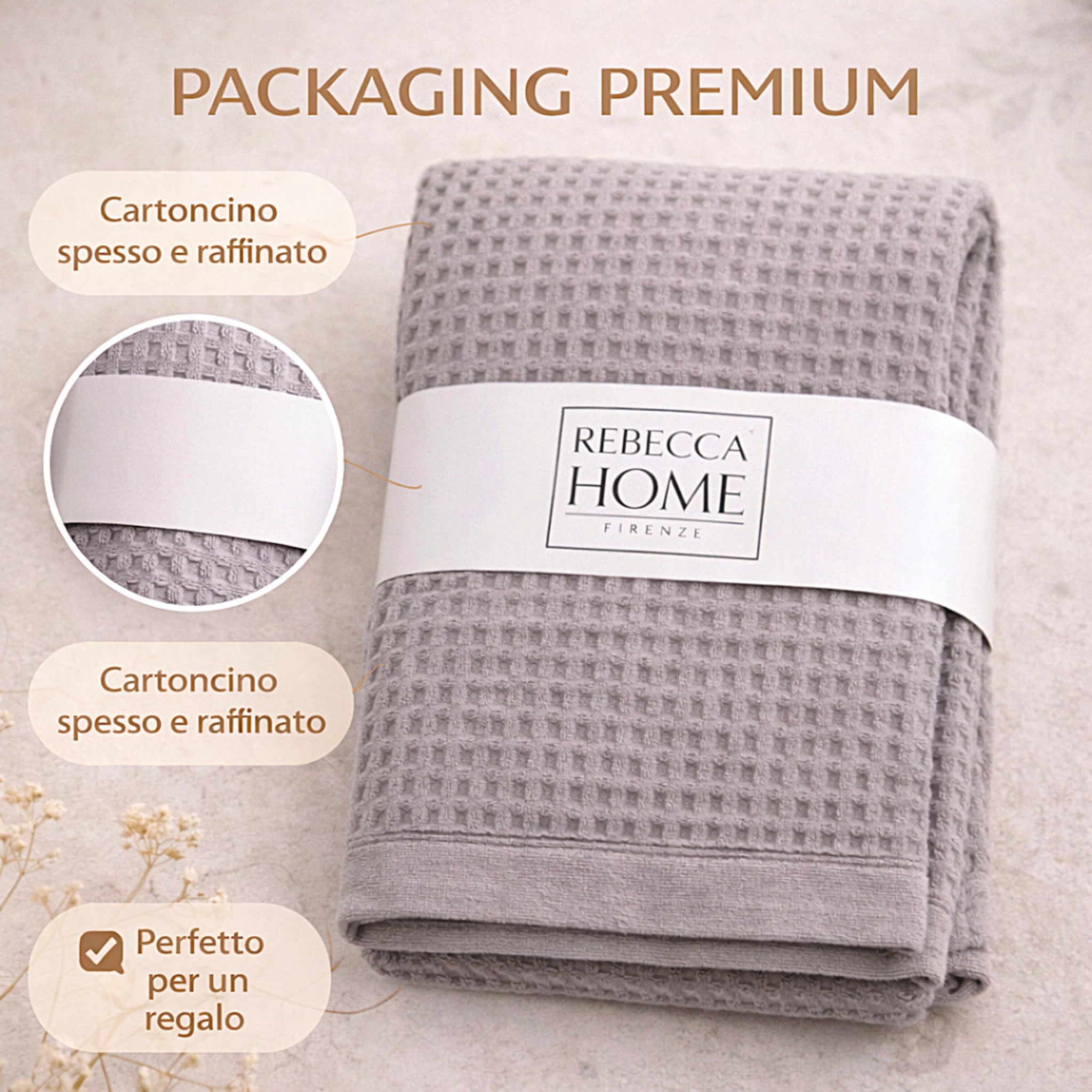 Set asciugamani Rebecca Home confezione elegante ideale regalo