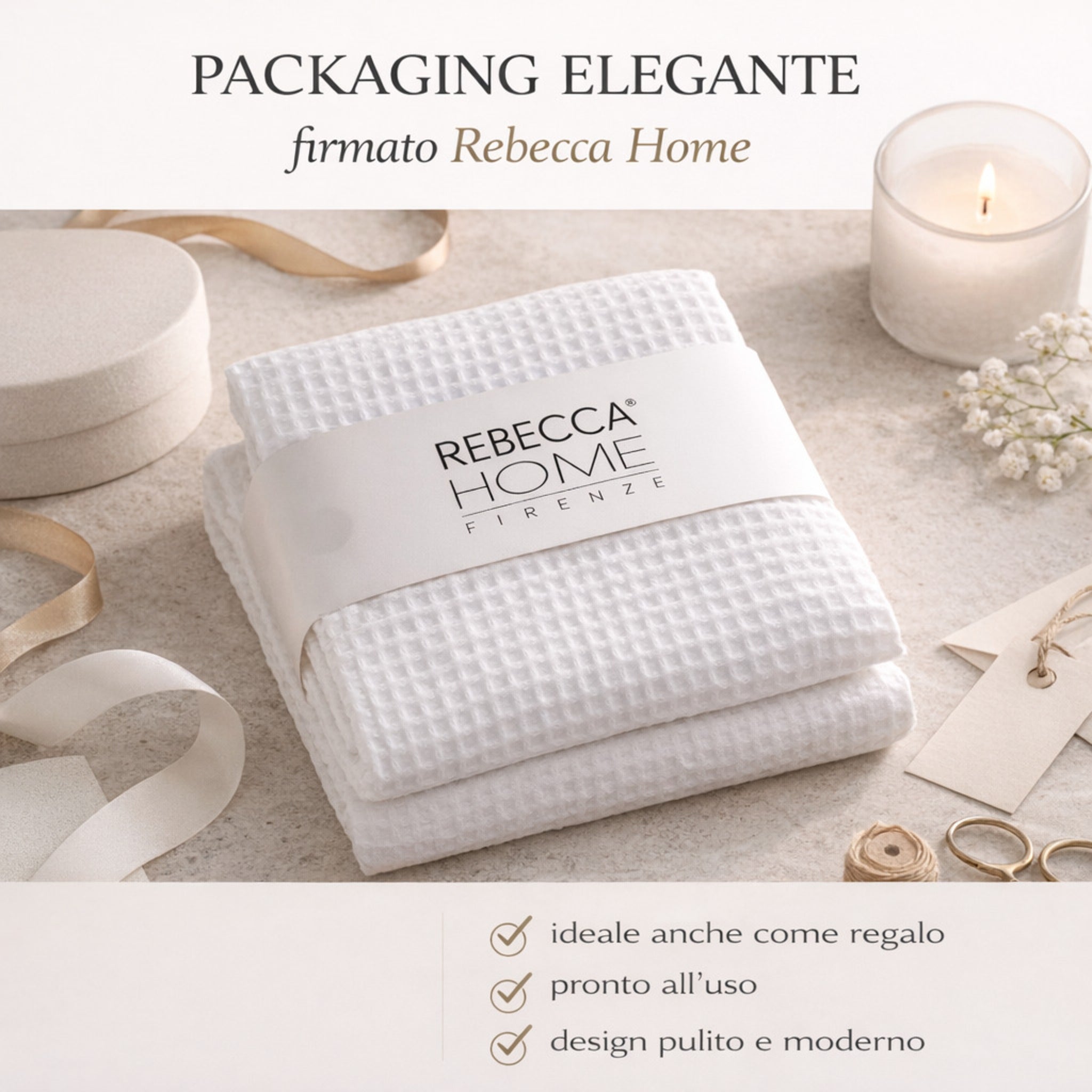 Set asciugamani Rebecca Home confezione elegante ideale regalo