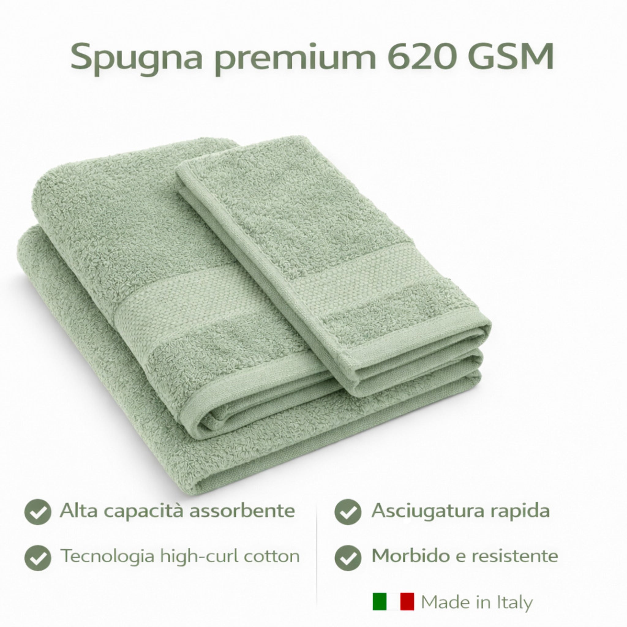 Spugna premium salvia alta assorbenza asciugamani bagno