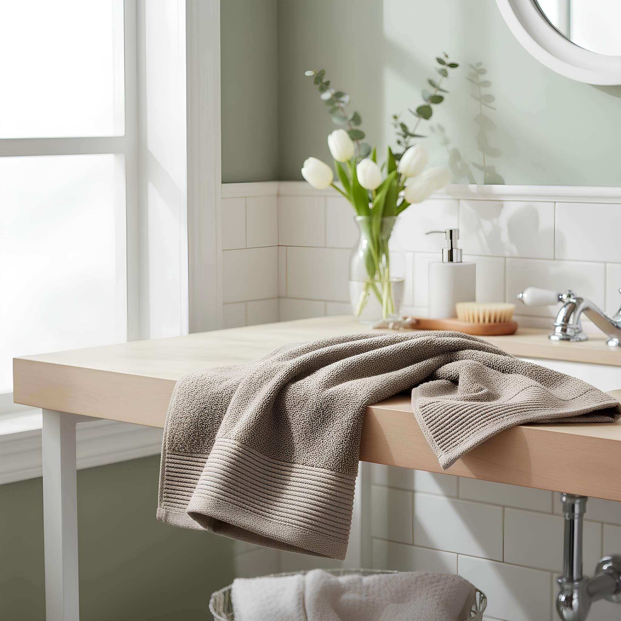set asciugamani bagno spugna morbida assorbente tortora