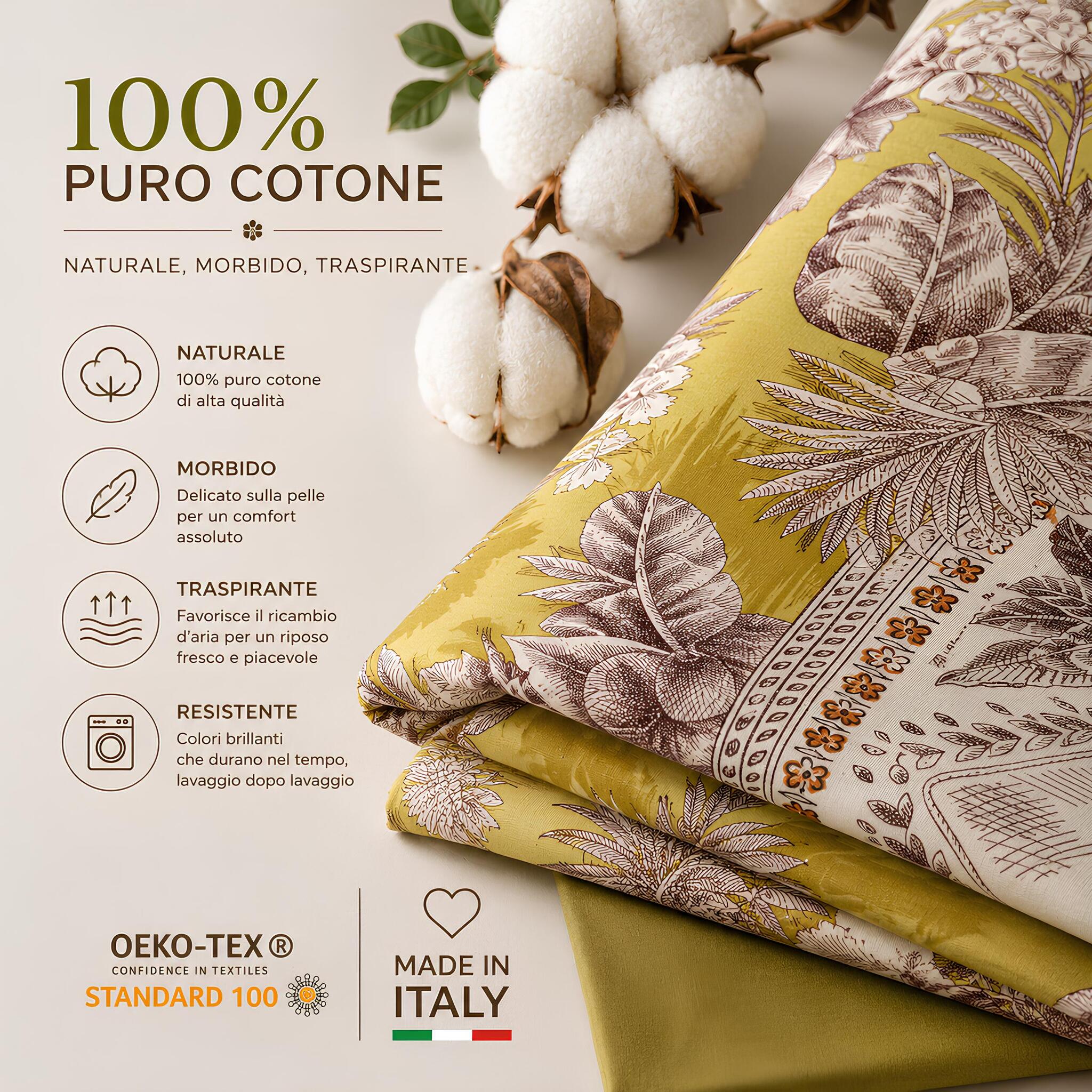 Bassetti Granfoulard Boboli Oro in 100% puro cotone morbido traspirante certificato OEKO-TEX