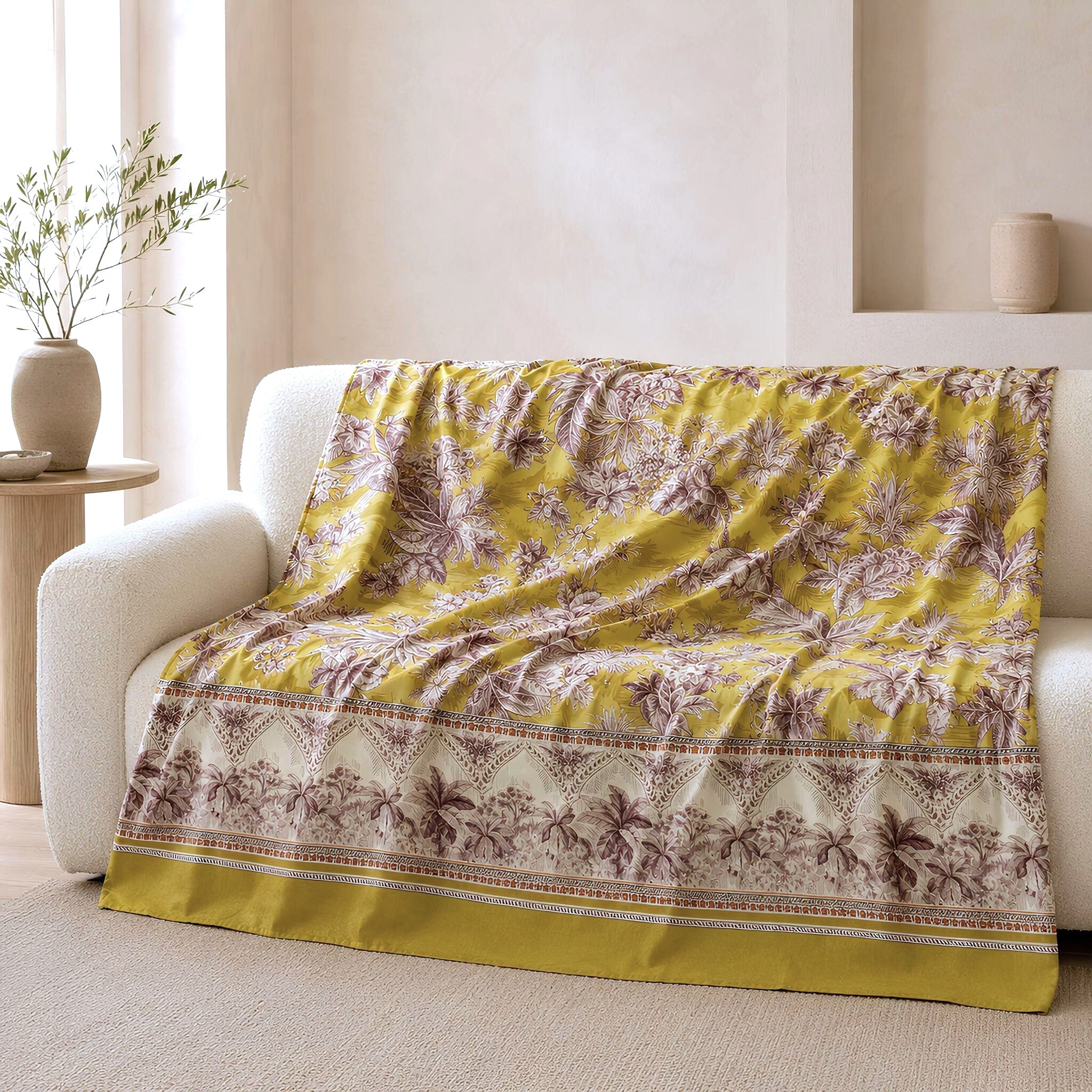 Bassetti Granfoulard Boboli telo arredo 270x270 cm giallo su divano