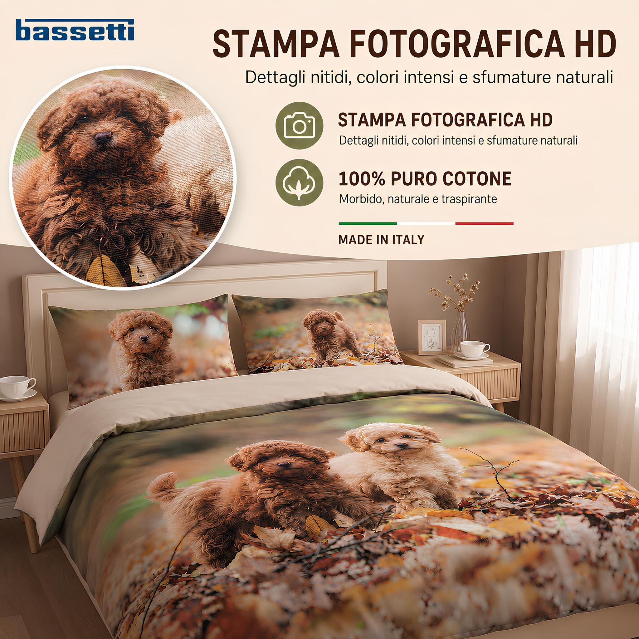 Completo Bassetti Toys in puro cotone con stampa fotografica HD Made in Italy
