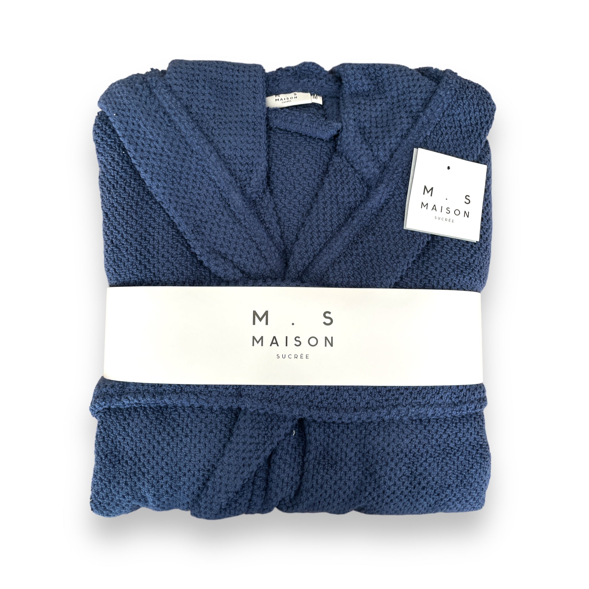Accappatoio Unisex Pepe 425 gr di Maison Sucrée in spugna 100% Cotone Col. Blu Navy