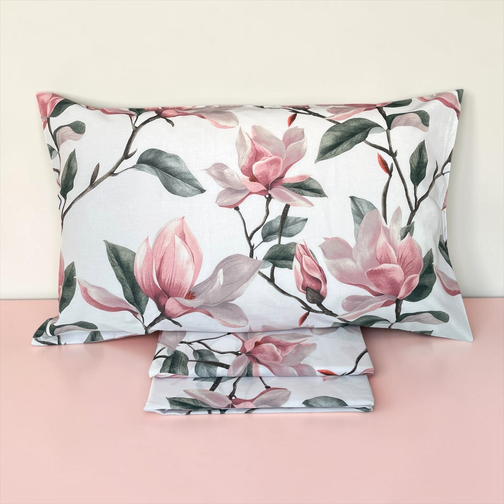 Set lenzuola matrimoniali 100% cotone Zambaiti Bocciolo completo letto