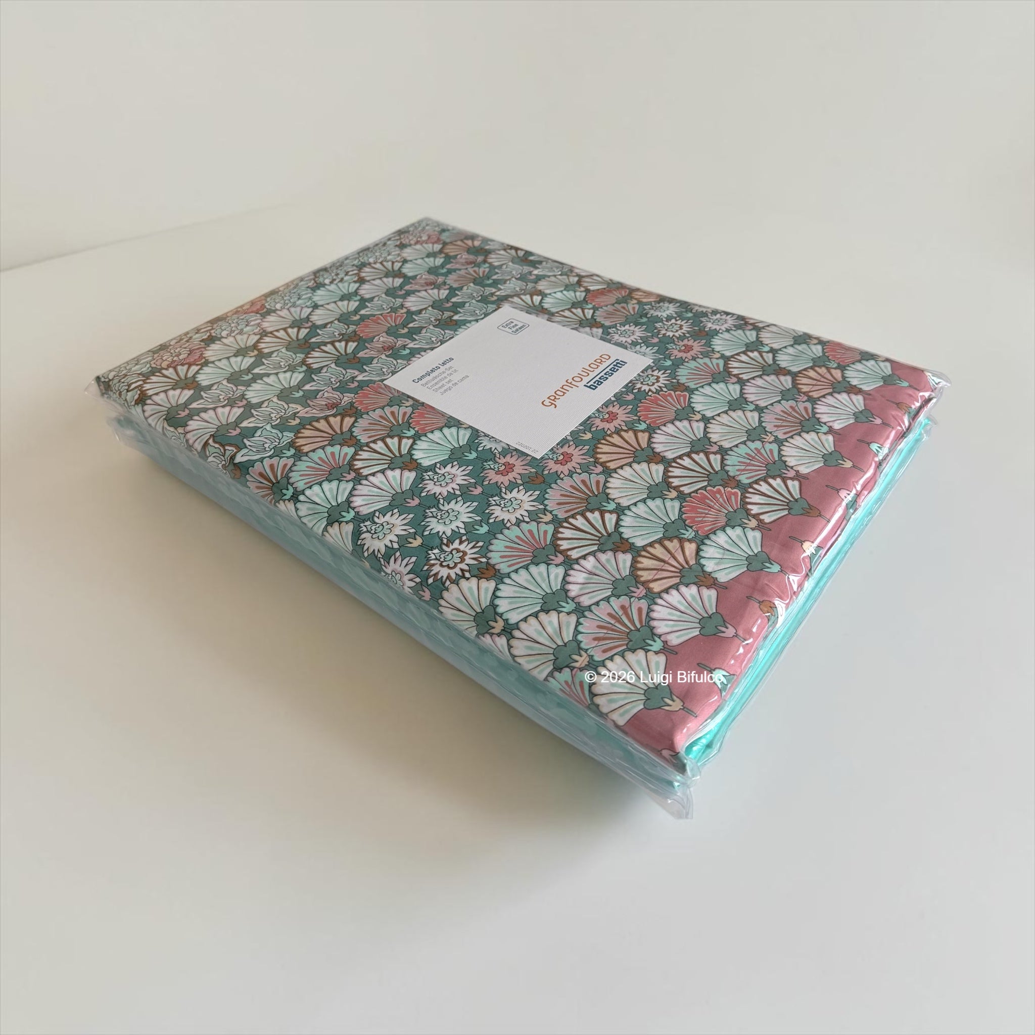 Confezione originale completo lenzuola matrimoniale Bassetti Granfoulard Tigullio colore Acqua