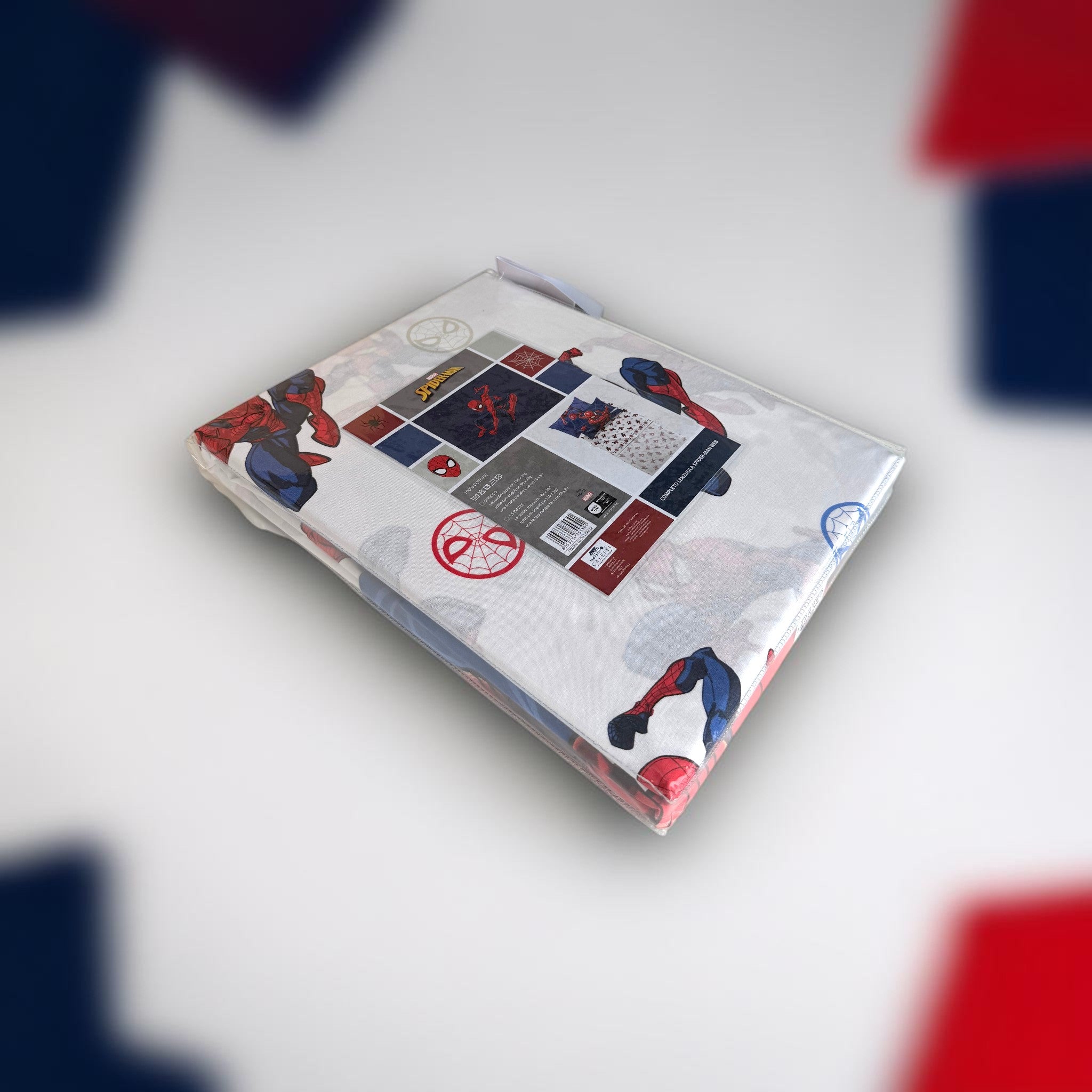 Confezione originale del completo lenzuola singolo Caleffi Spiderman Super Web ufficiale Marvel