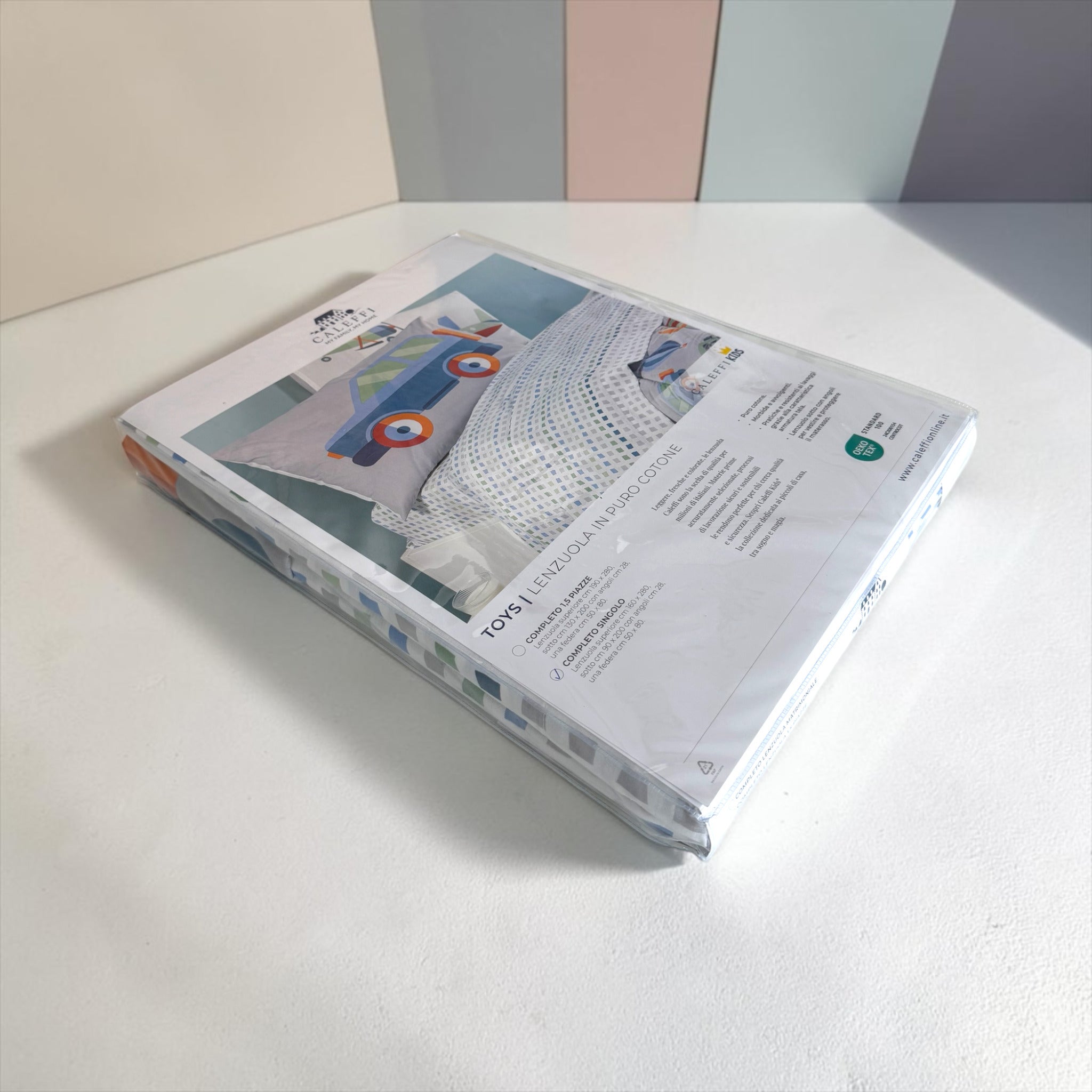 Confezione originale completo lenzuola singolo Caleffi Toys 100% cotone