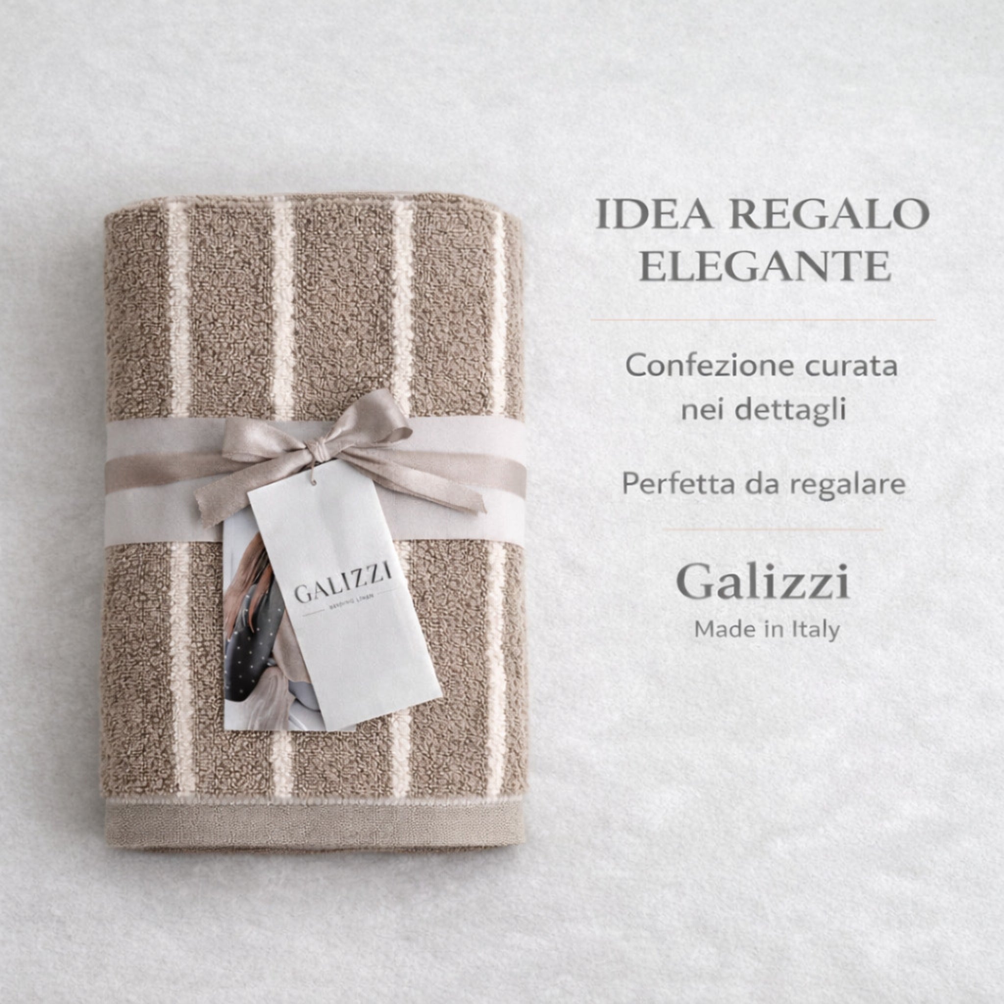 Confezione regalo asciugamani Galizzi made in Italy tortora