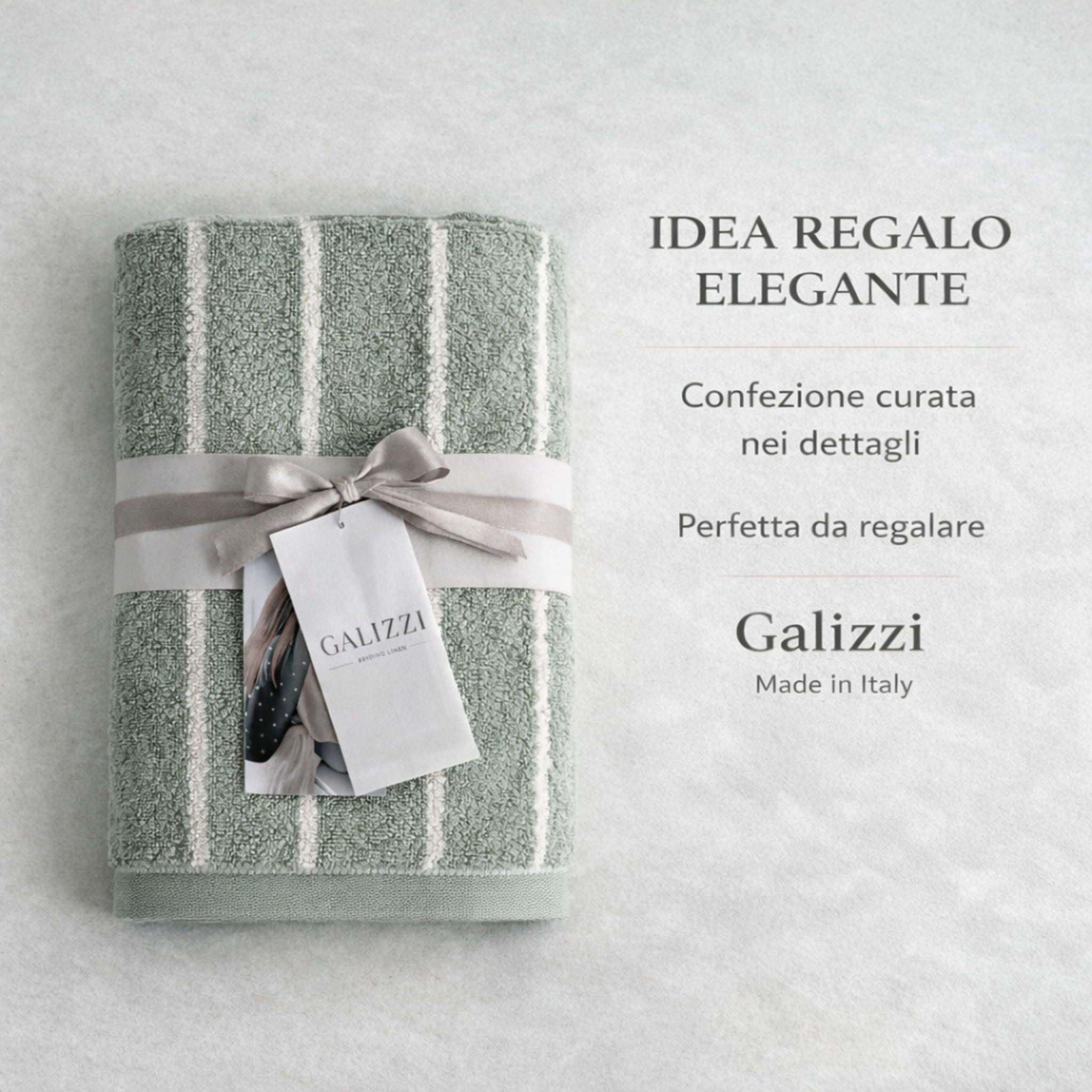 Confezione regalo asciugamani Galizzi made in Italy verde