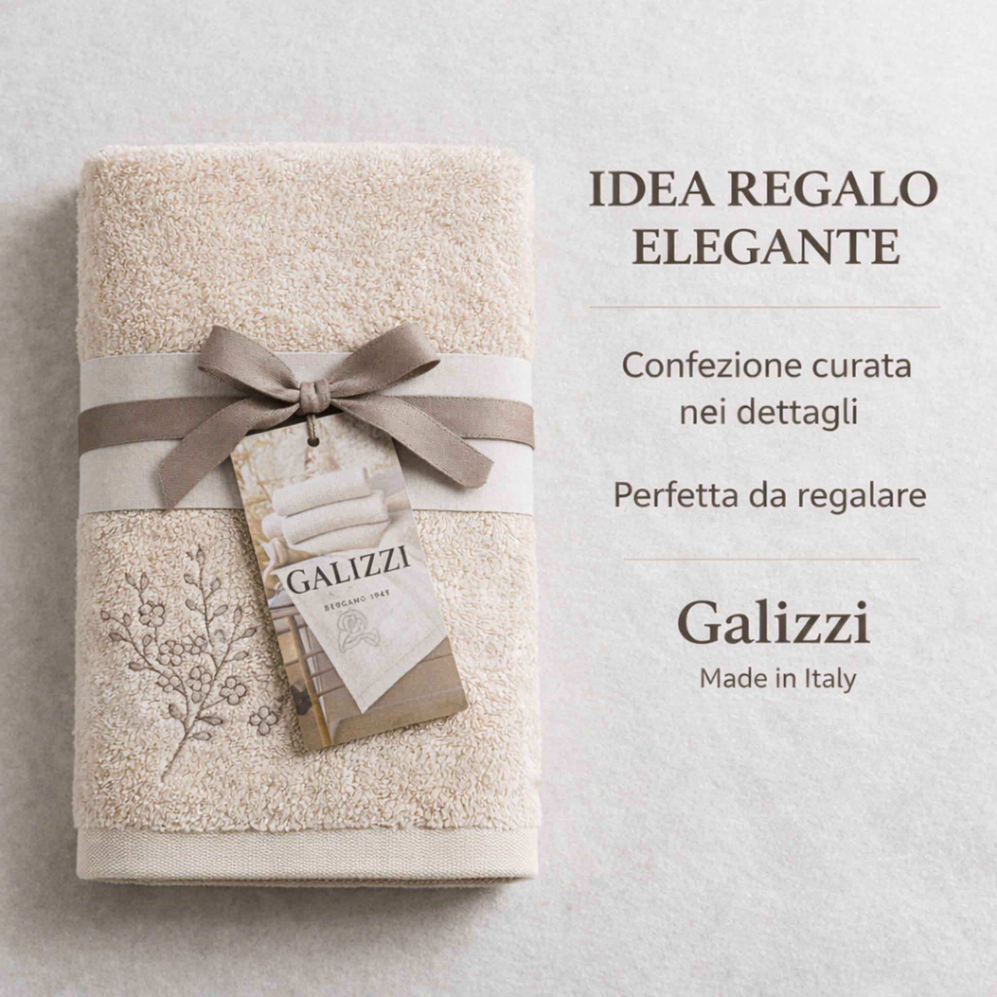 Confezione regalo asciugamani Galizzi Firenze beige Made in Italy
