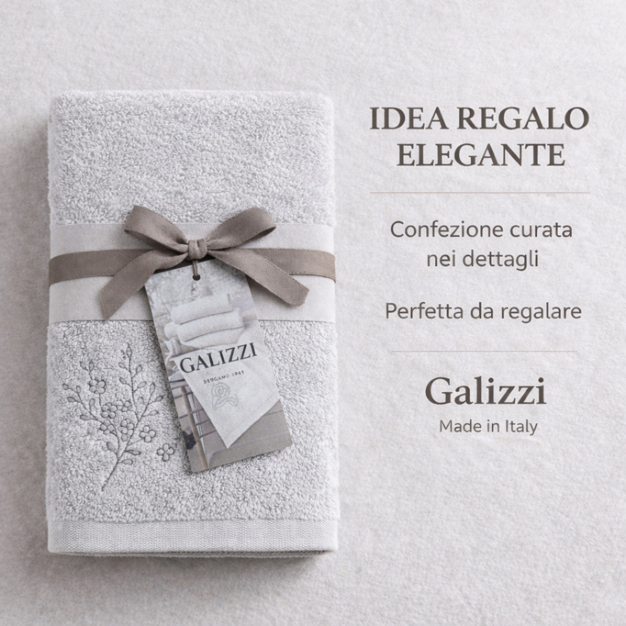 Confezione regalo asciugamani Galizzi Firenze grigio Made in Italy