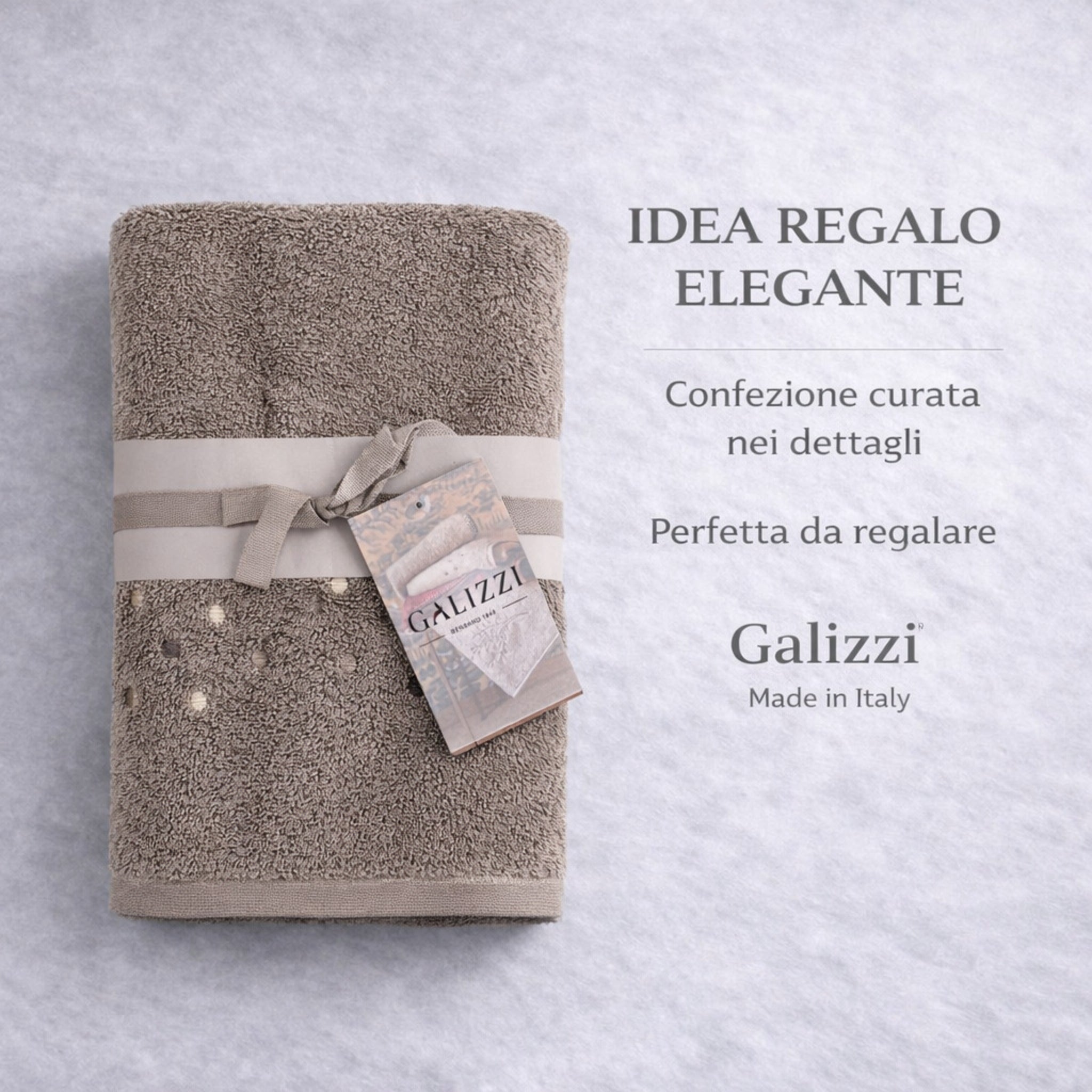 Confezione regalo asciugamani Galizzi tortora Made in Italy