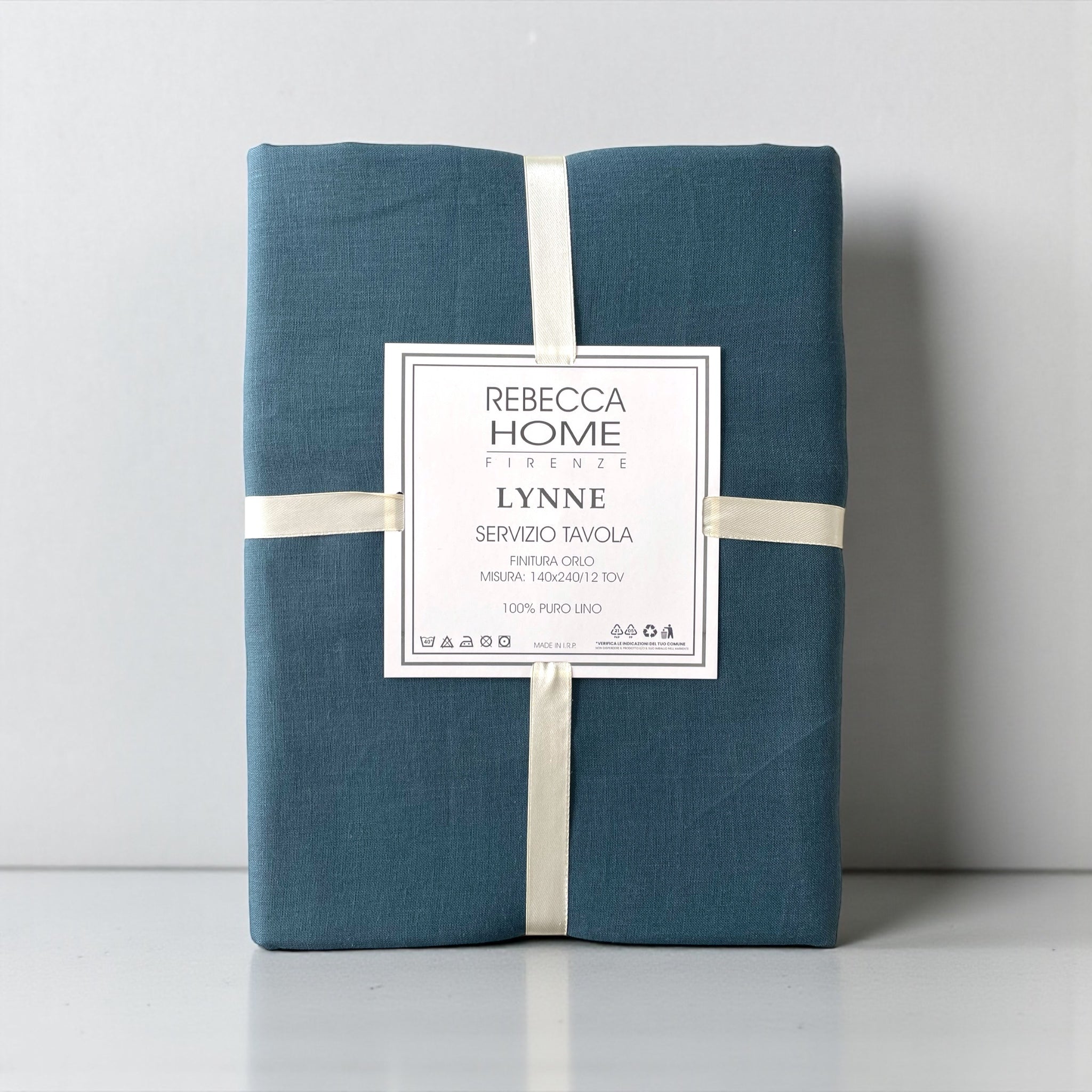 Confezione originale servizio tavola Rebecca Home Lynne petrolio