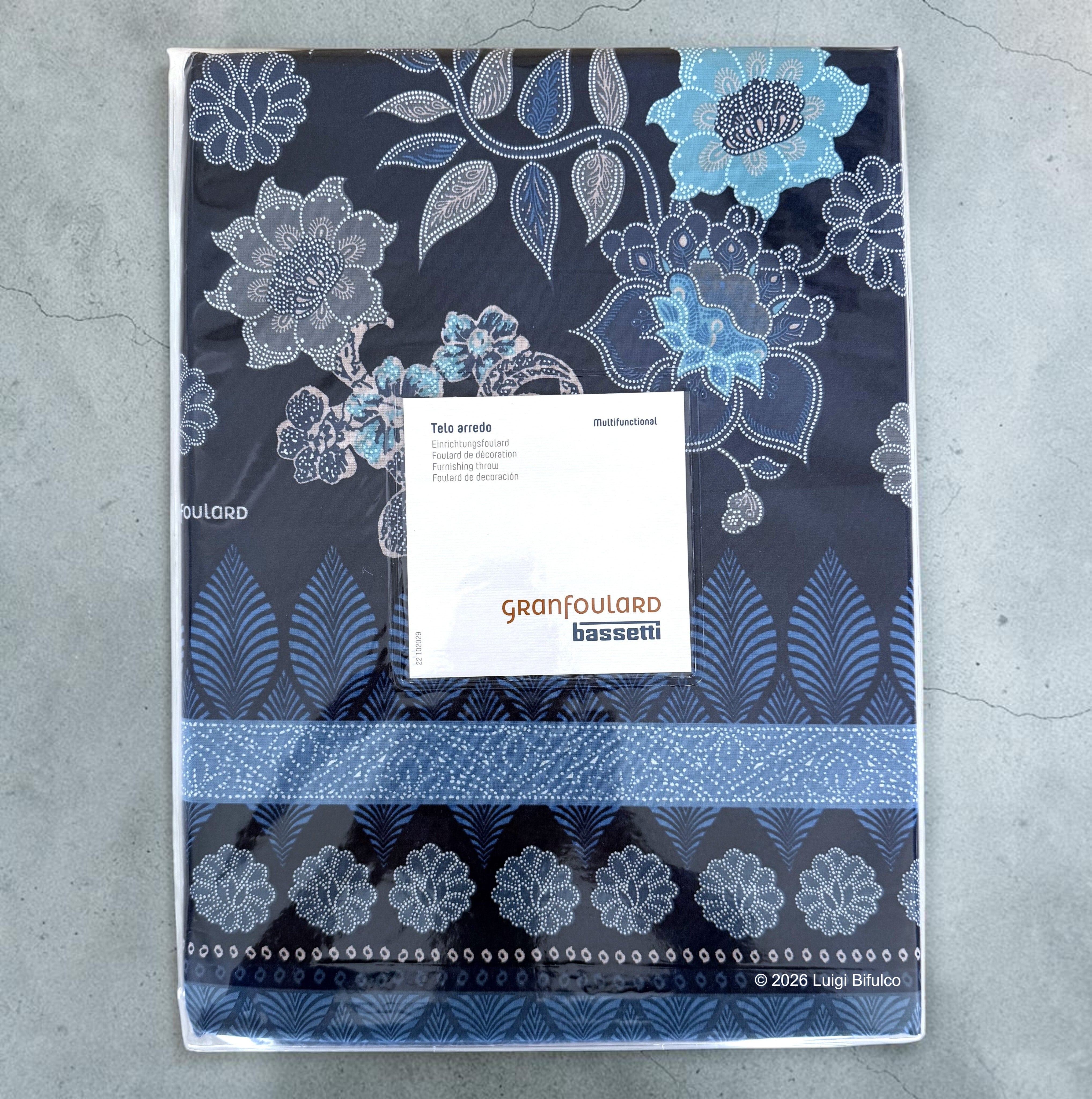 Confezione originale Telo Arredo Bassetti Granfoulard Varigotti Blu
